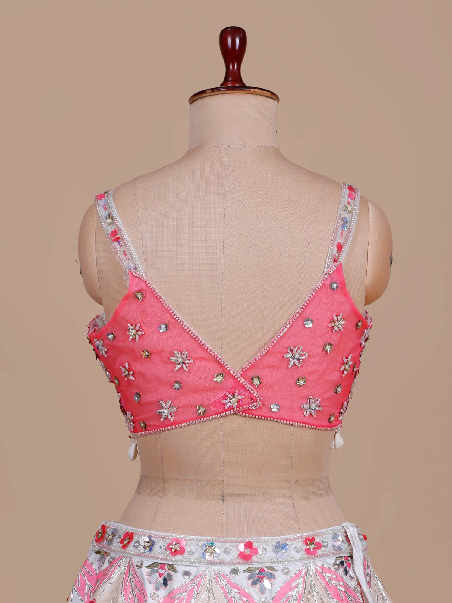 Pink White Luxe PDP-Inspired Designer Silk Lehenga Online