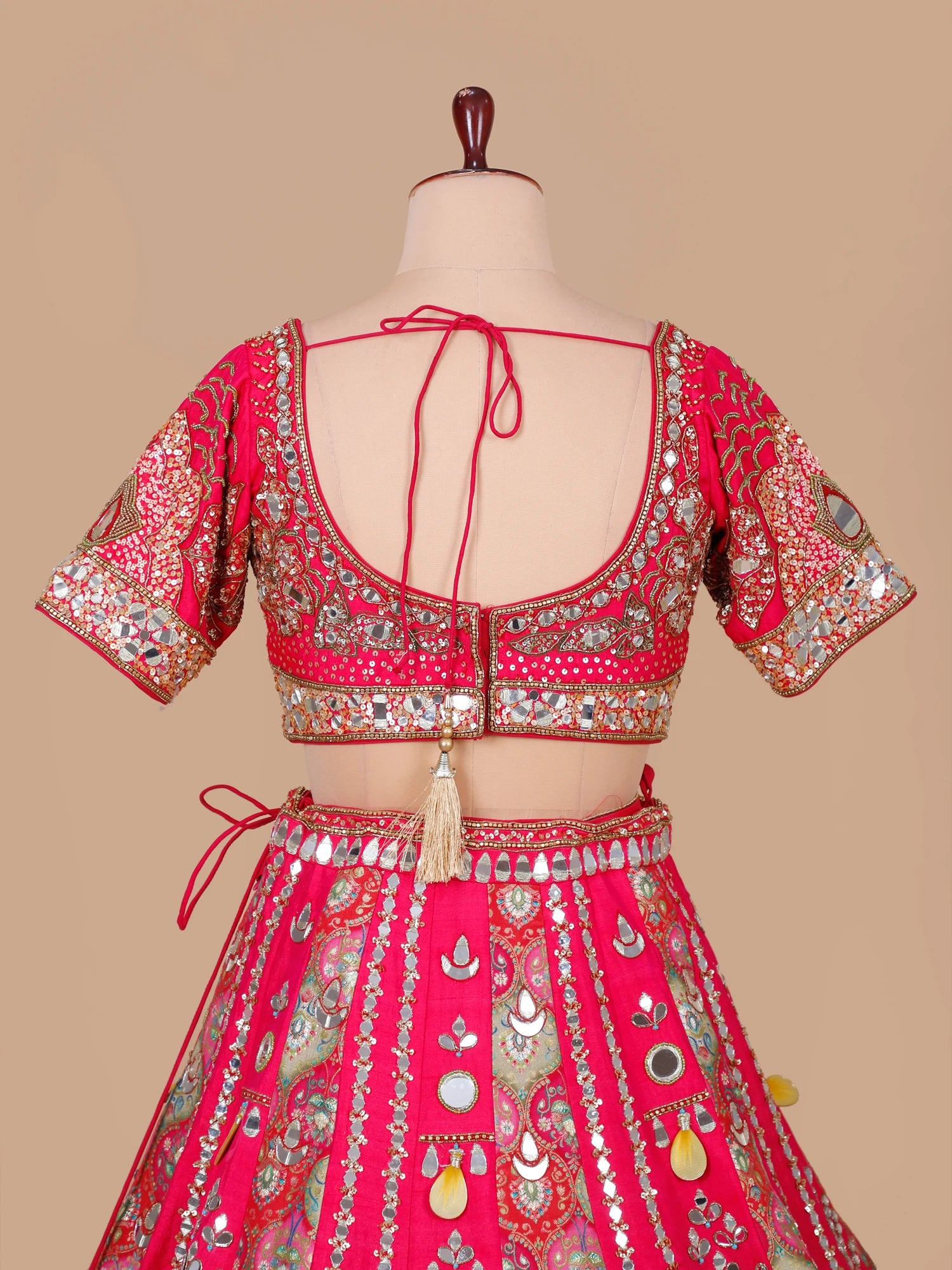 Pink Raw Silk Dilruba Sequin lehenga for festive wear