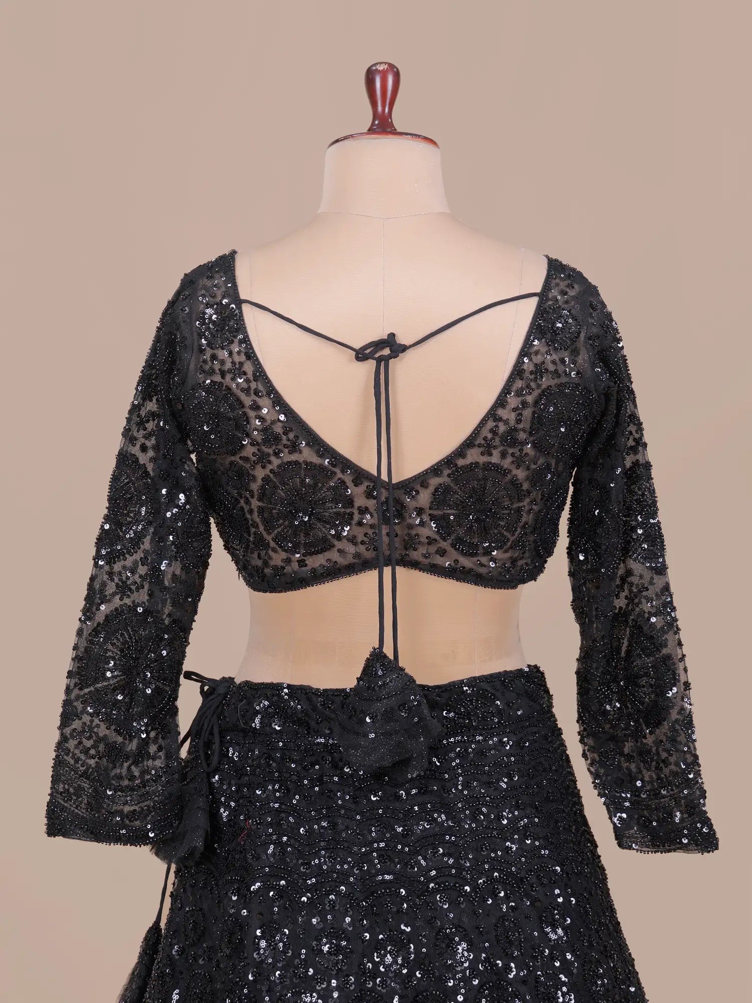 Buy Black Net Lehenga with Sequins Work for Party Wear at Special Price