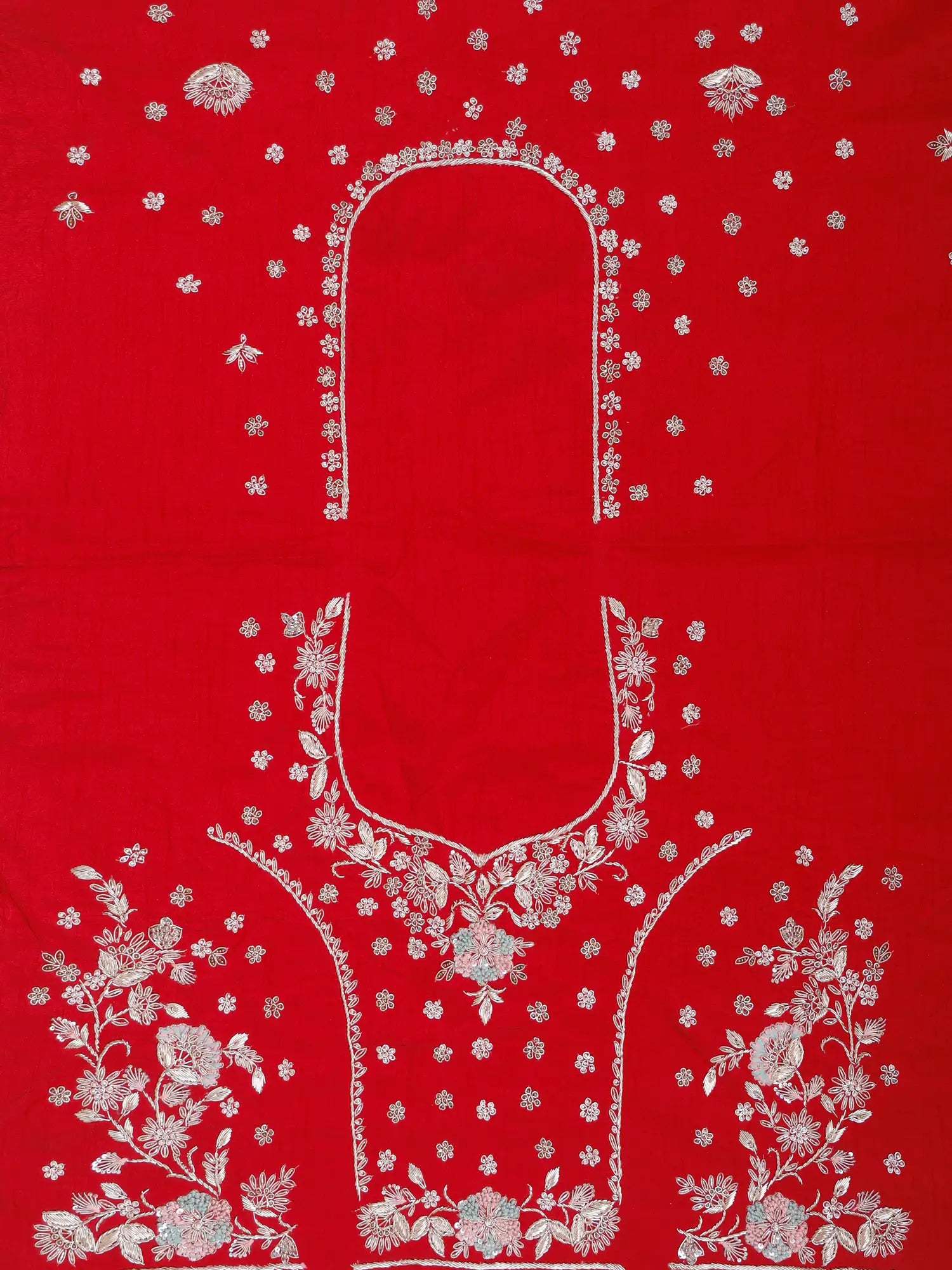Luxury celebrity inspired Red Silk Bridal Lehenga With Zardosi Diamond Work