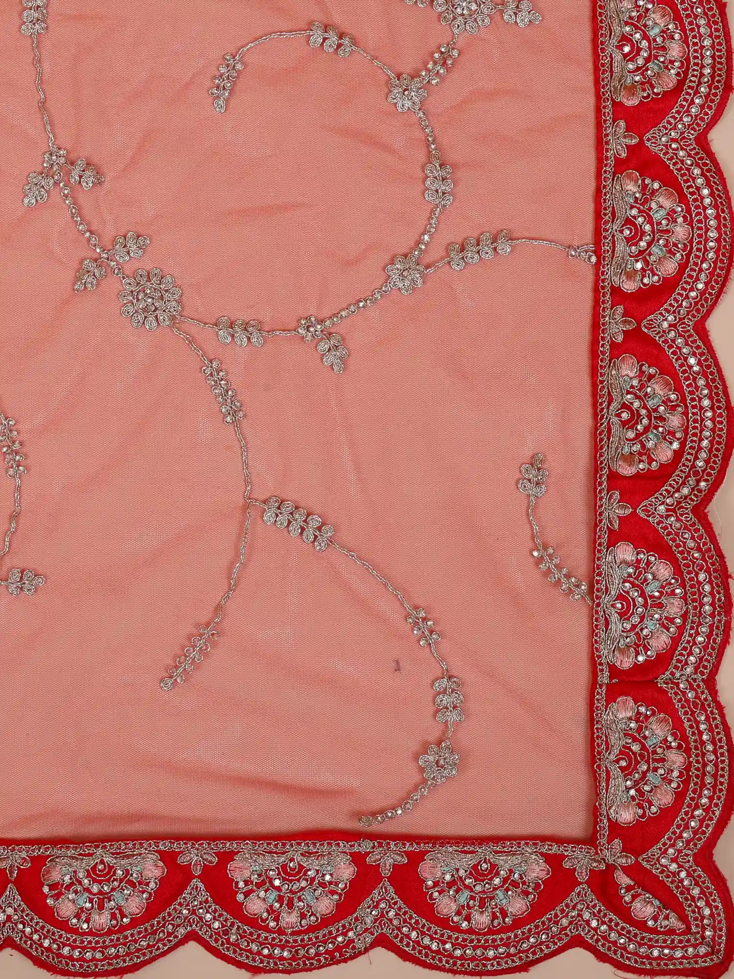Red Heritage Silk Bridal Lehenga Choli Online With Fine Aari Dori Embroidery