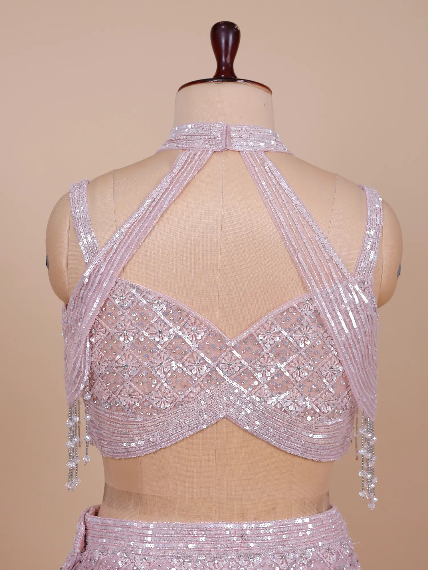 Trending Lavender Net Fishcut Lehenga With Sequins Work