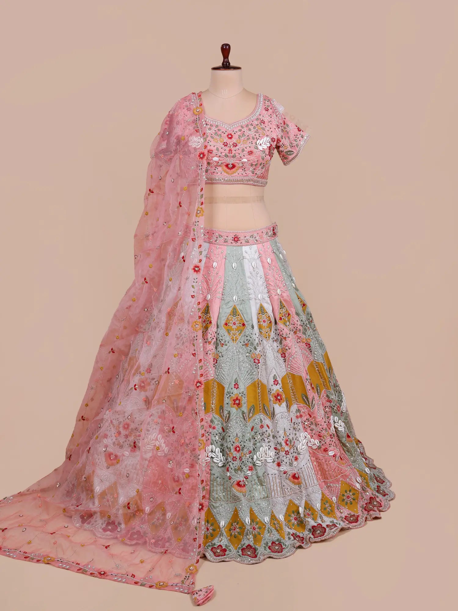 Buy Exclusive Multi Color Silk Lehenga With Luxury Designer Work For Special Occasions