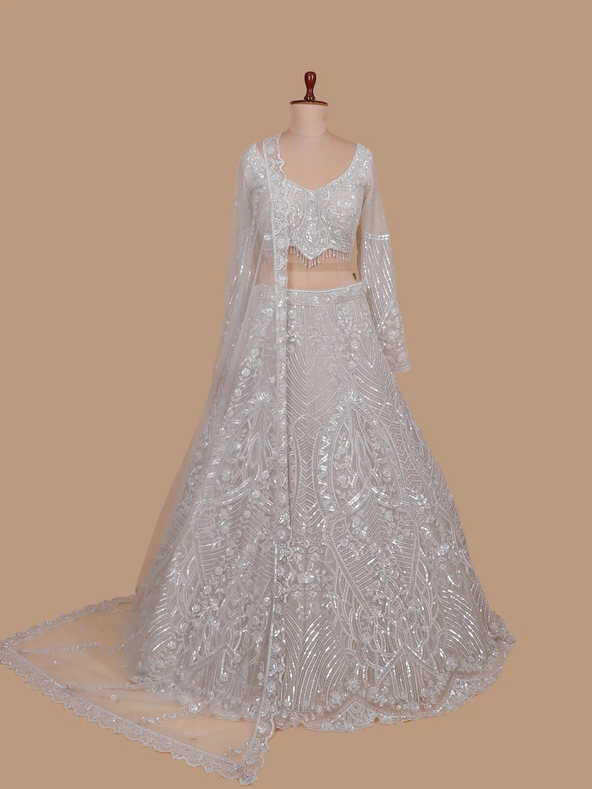 Premium Off White Net Lehenga Wholesale Collection