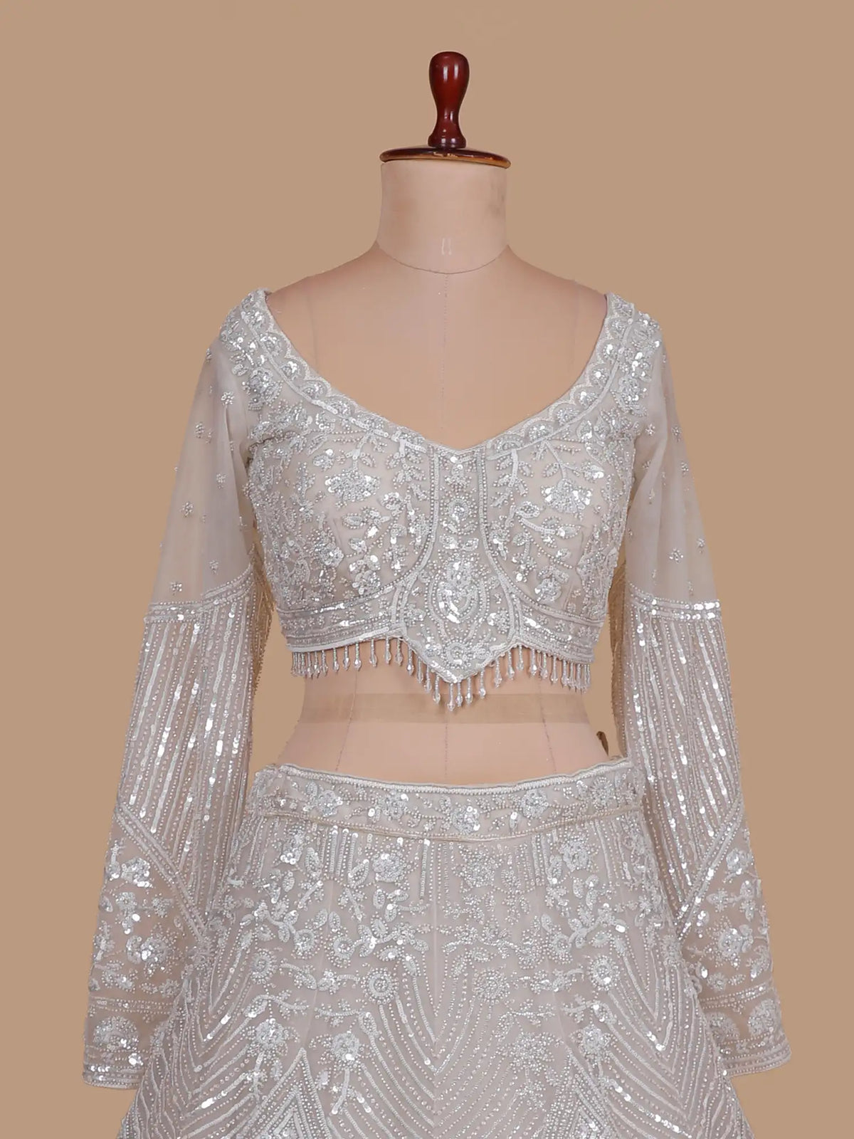 Premium Off White Net Lehenga Wholesale Collection