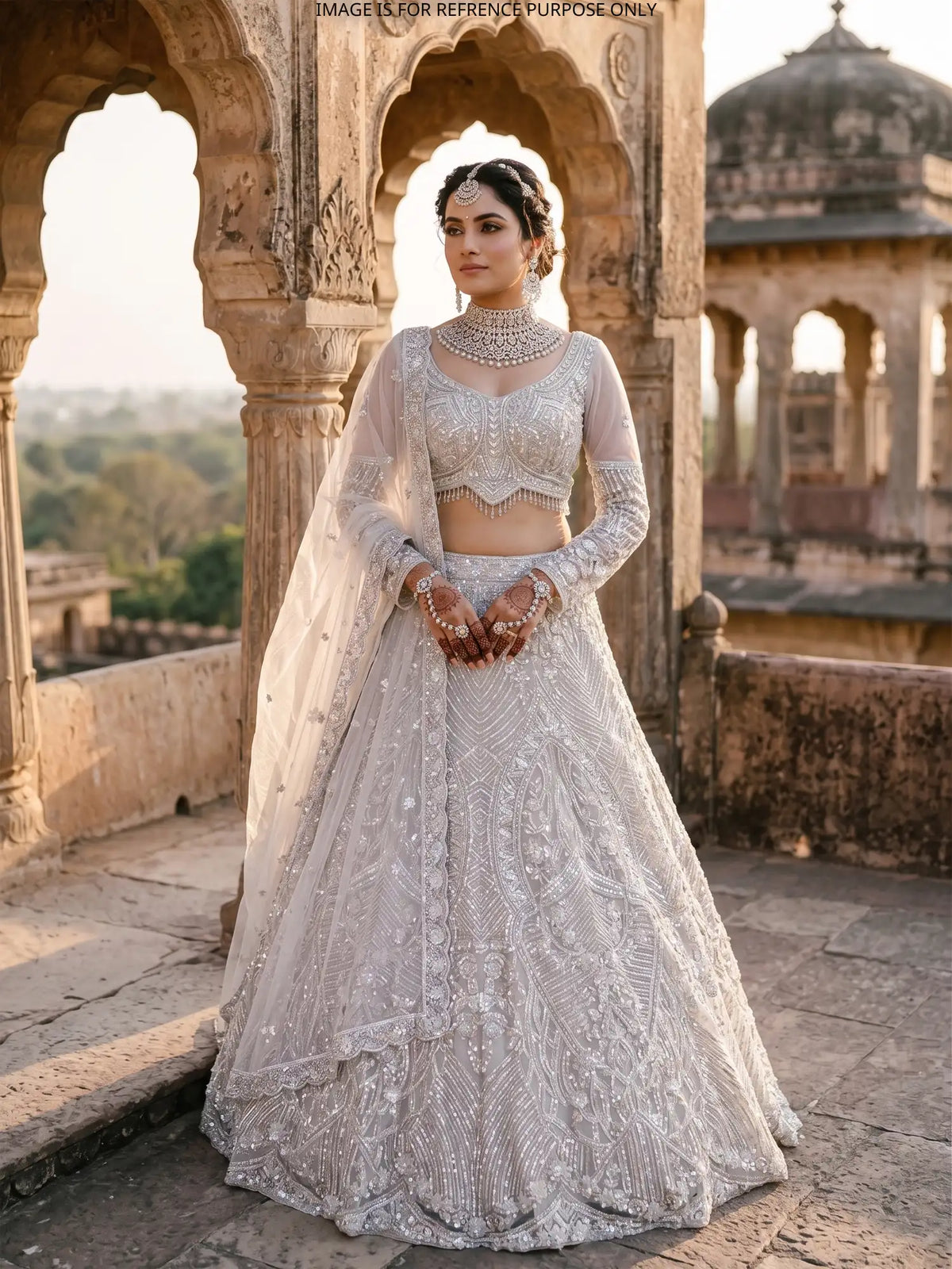 Premium Off White Net Lehenga Wholesale Collection