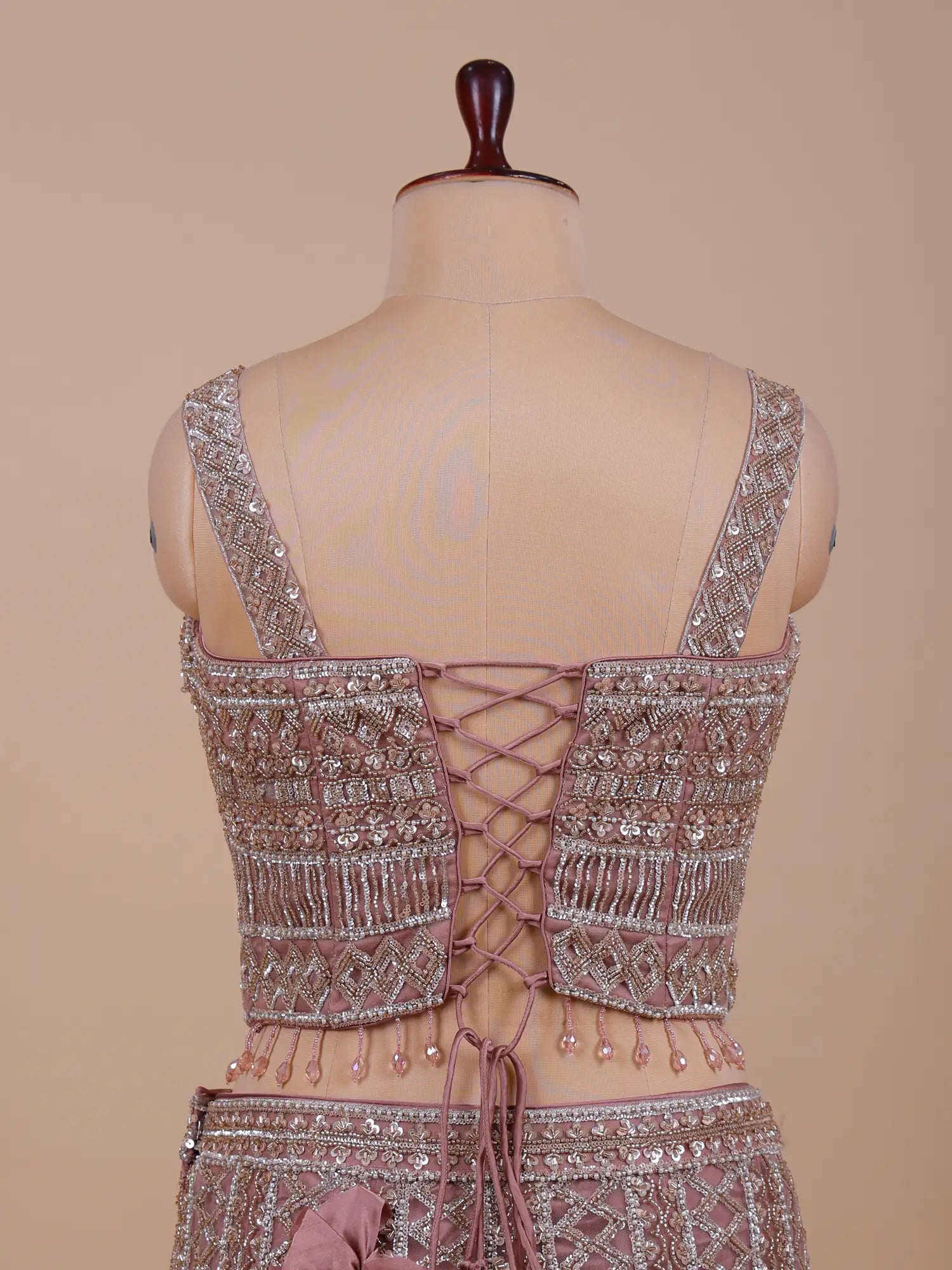 Onion Pink Fishcut Lehenga With Beads Work For Special Occasions