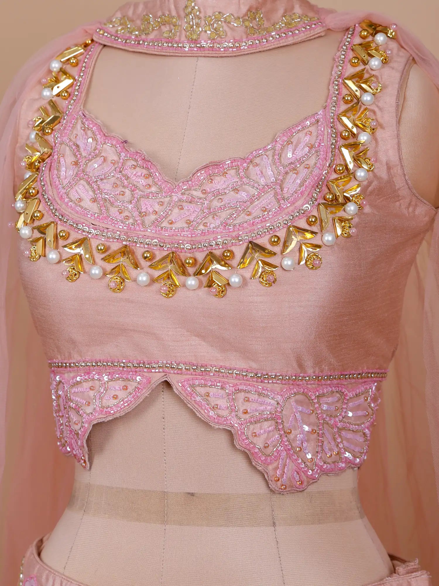 Premium Light Peach PDP Inspired Lehenga With Refined Designer Detailing