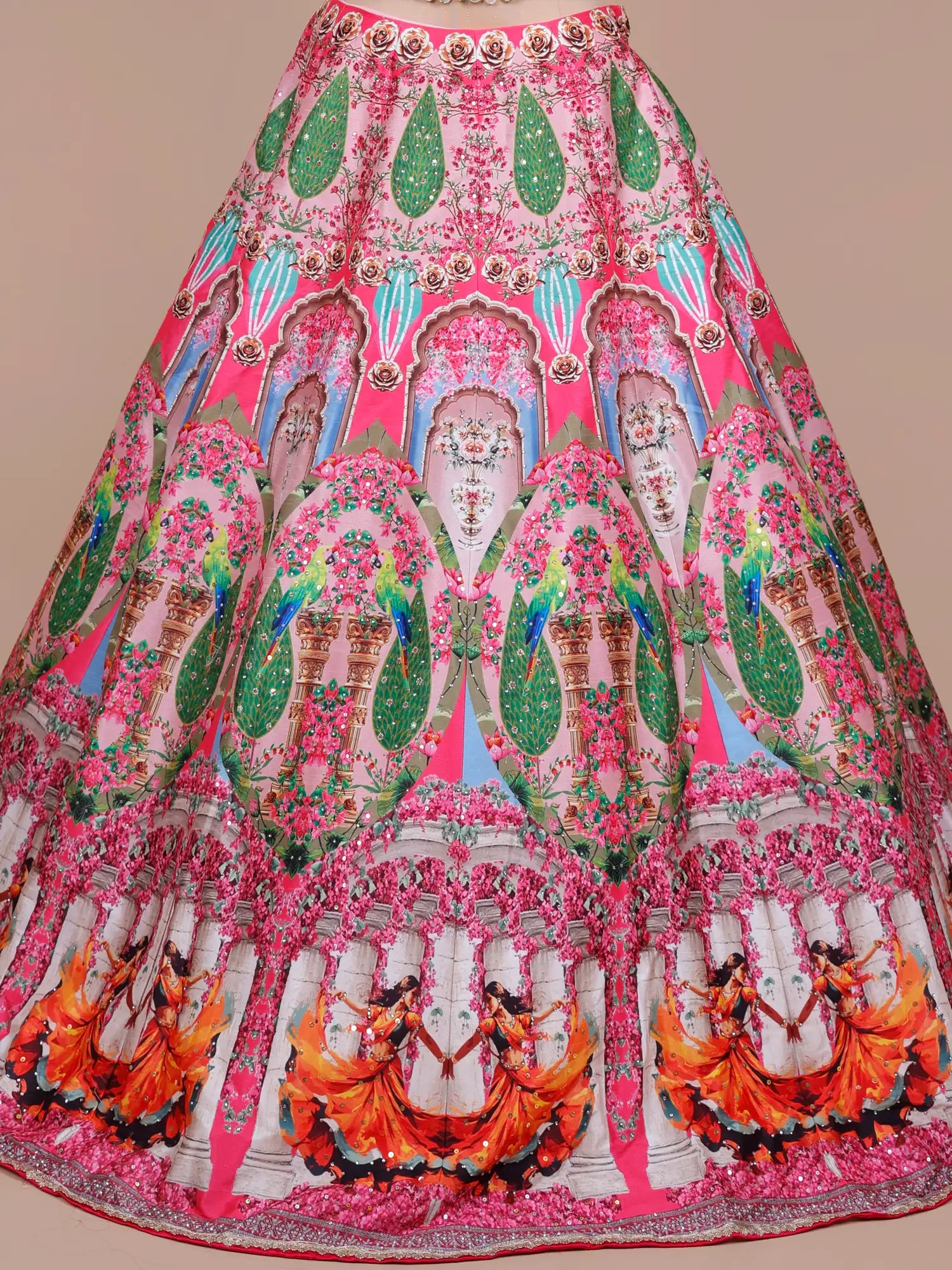 Shop Luxury Banarasi Silk Printed Lehenga Choli For Weddings And Grand Celebrations