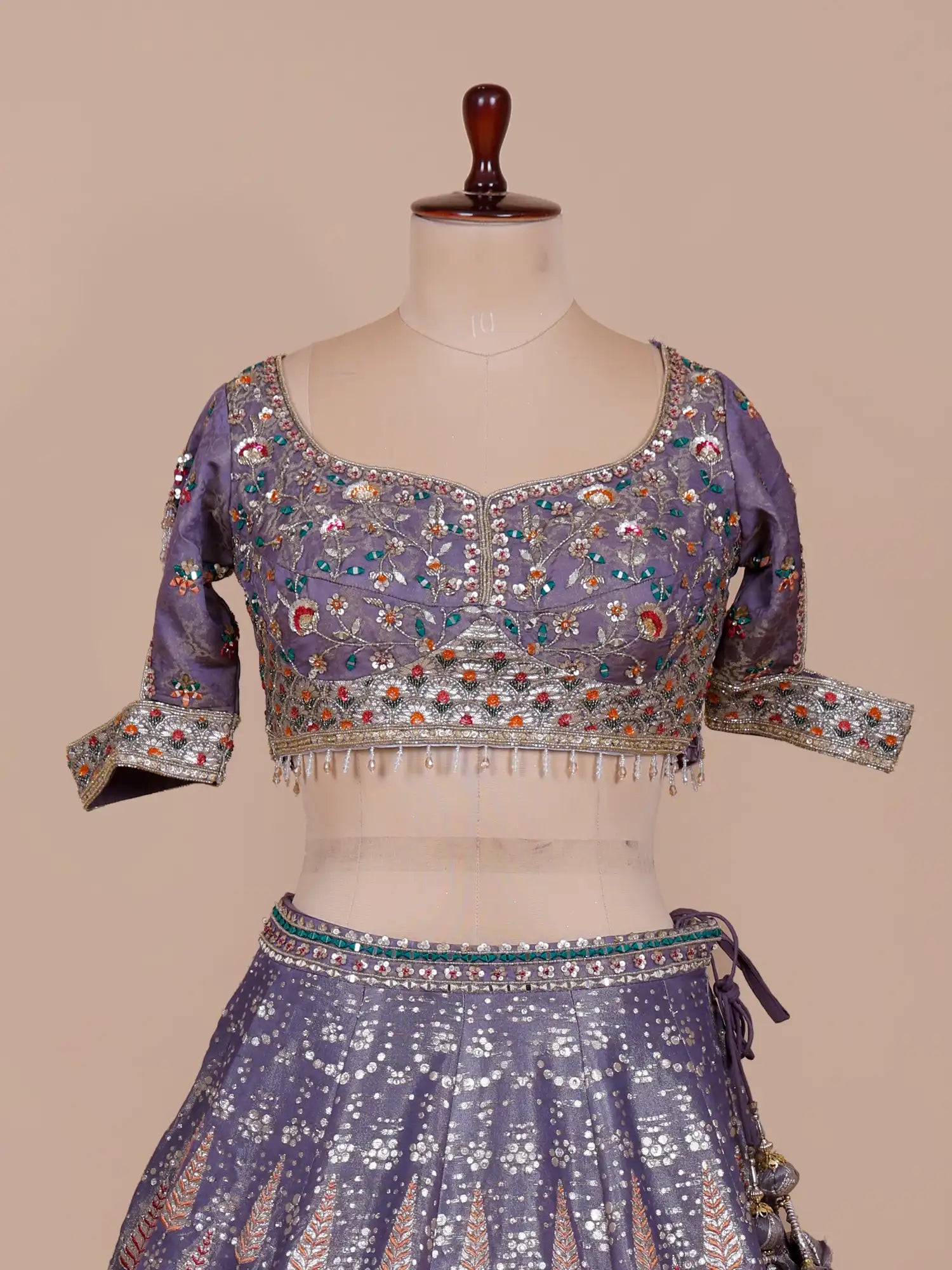 Magnificent Purple Banarasi Silk Lehenga With Couture Artisan Work