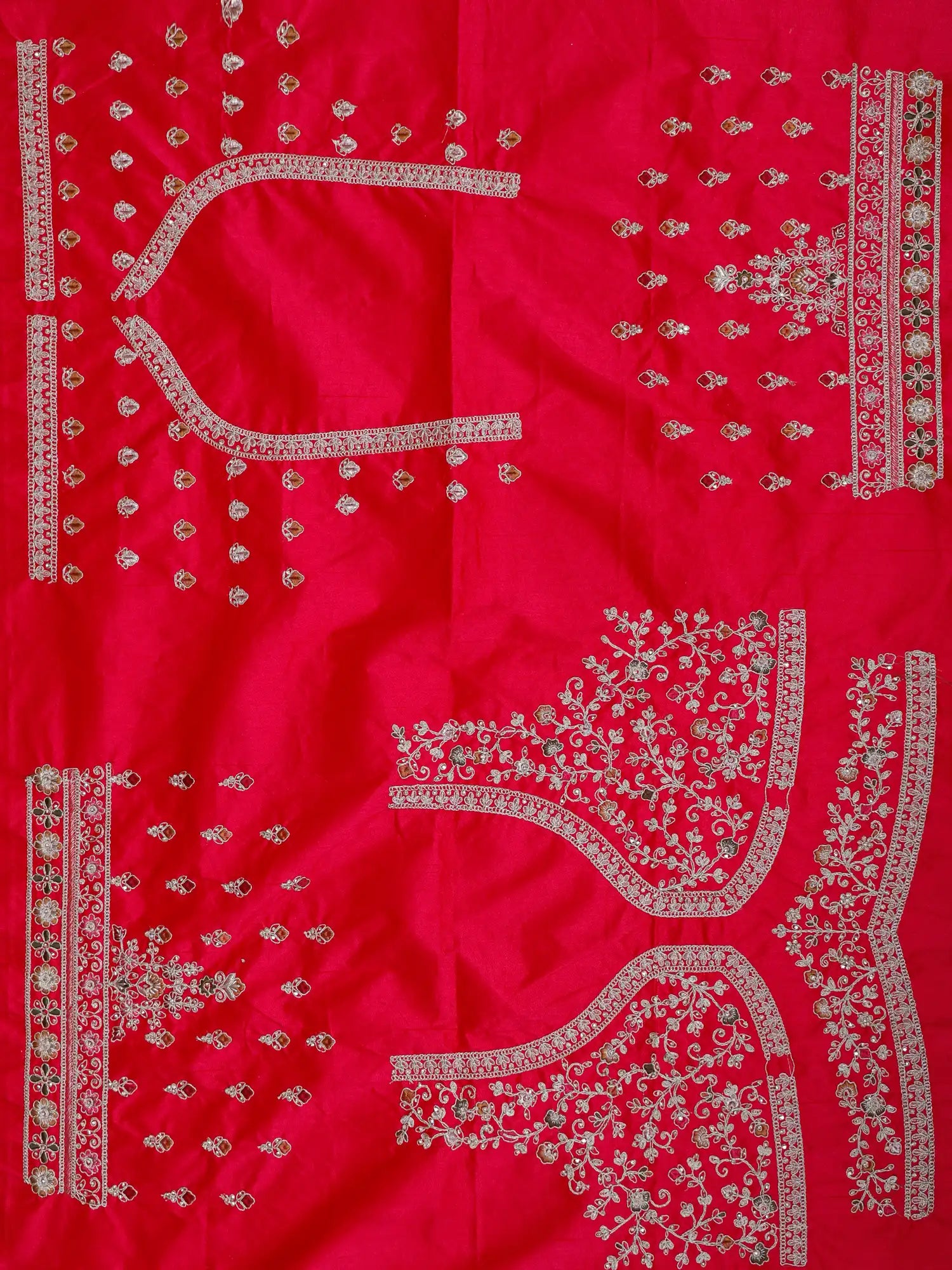 Get Rani Pink Silk Unstitched Bridal Lehenga Online With Signature Diamond Embroidery