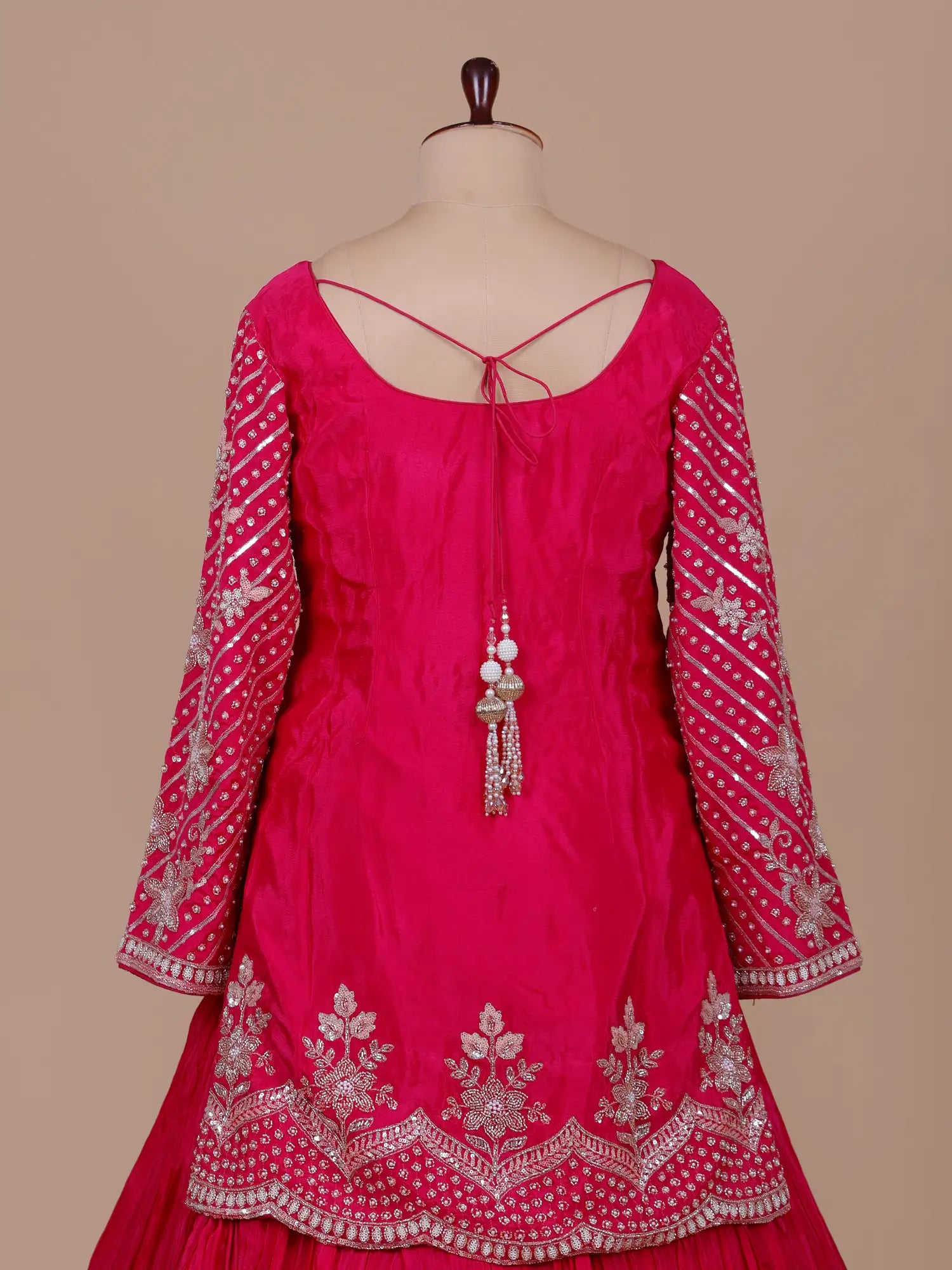 Buy Designer Rani Pink Peplum Lehenga Set For Wedding And Festive Wear