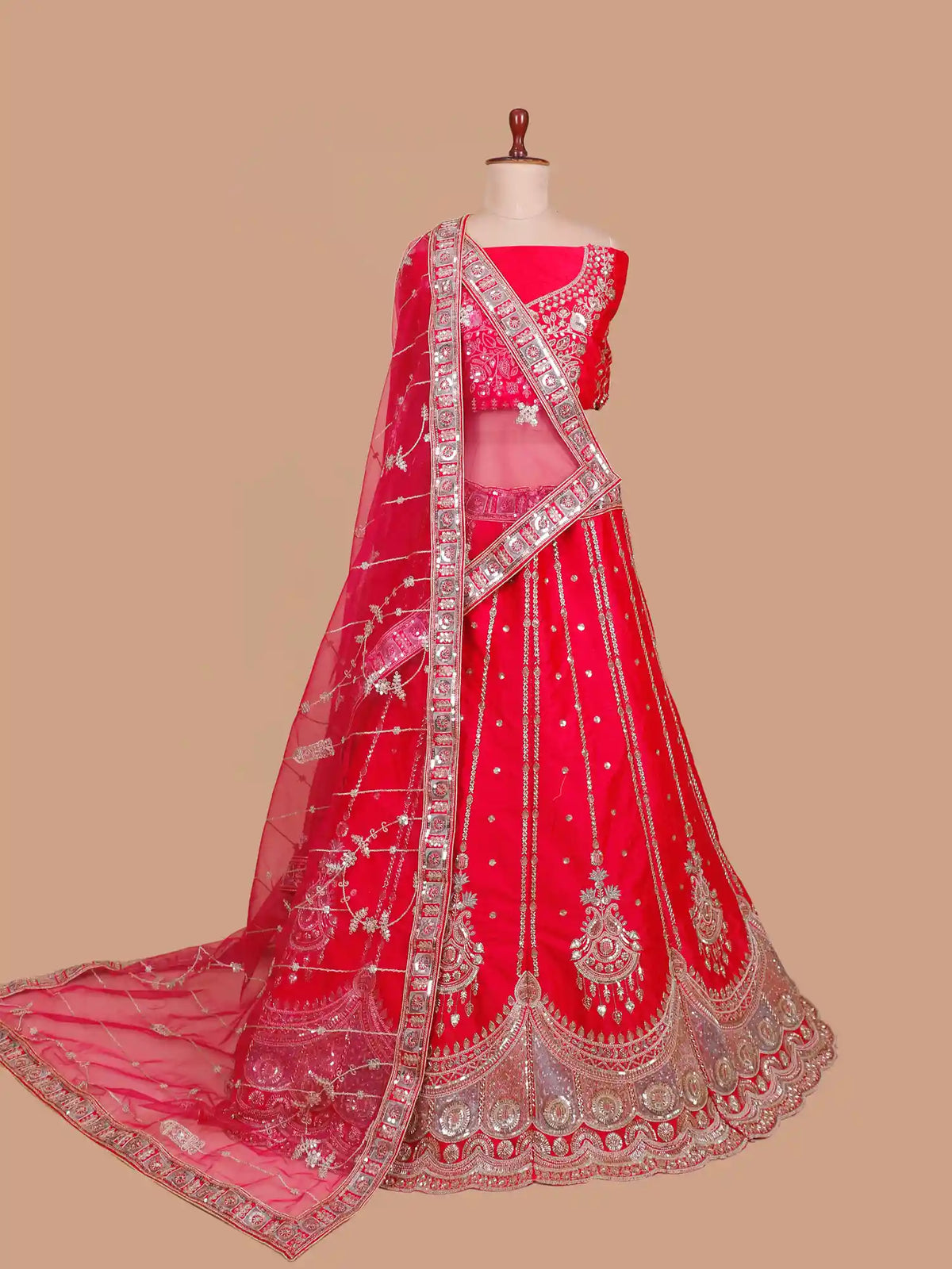 Rich Rani Silk Lehenga with Chandelier Sequin Embroidery