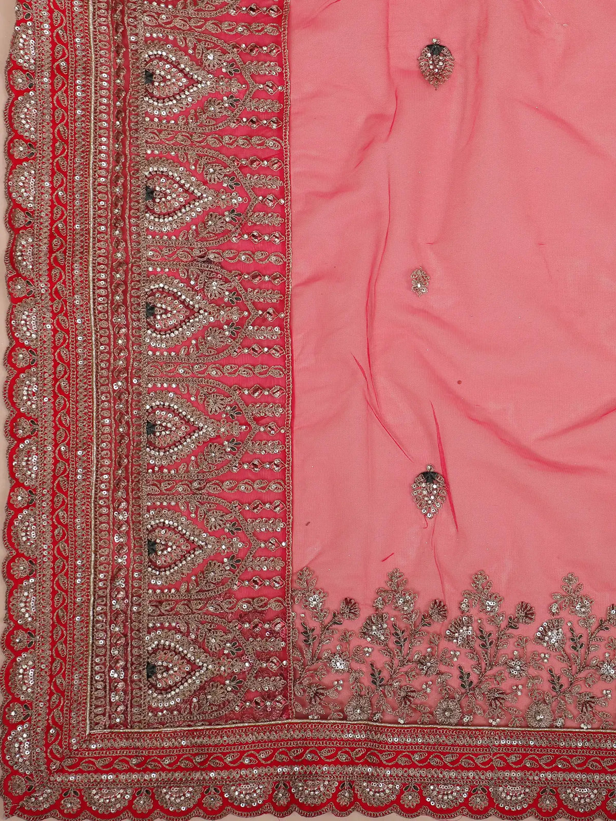 Grand Bridal Elegance Rani Pink Silk Lehenga with Floral Tree Work