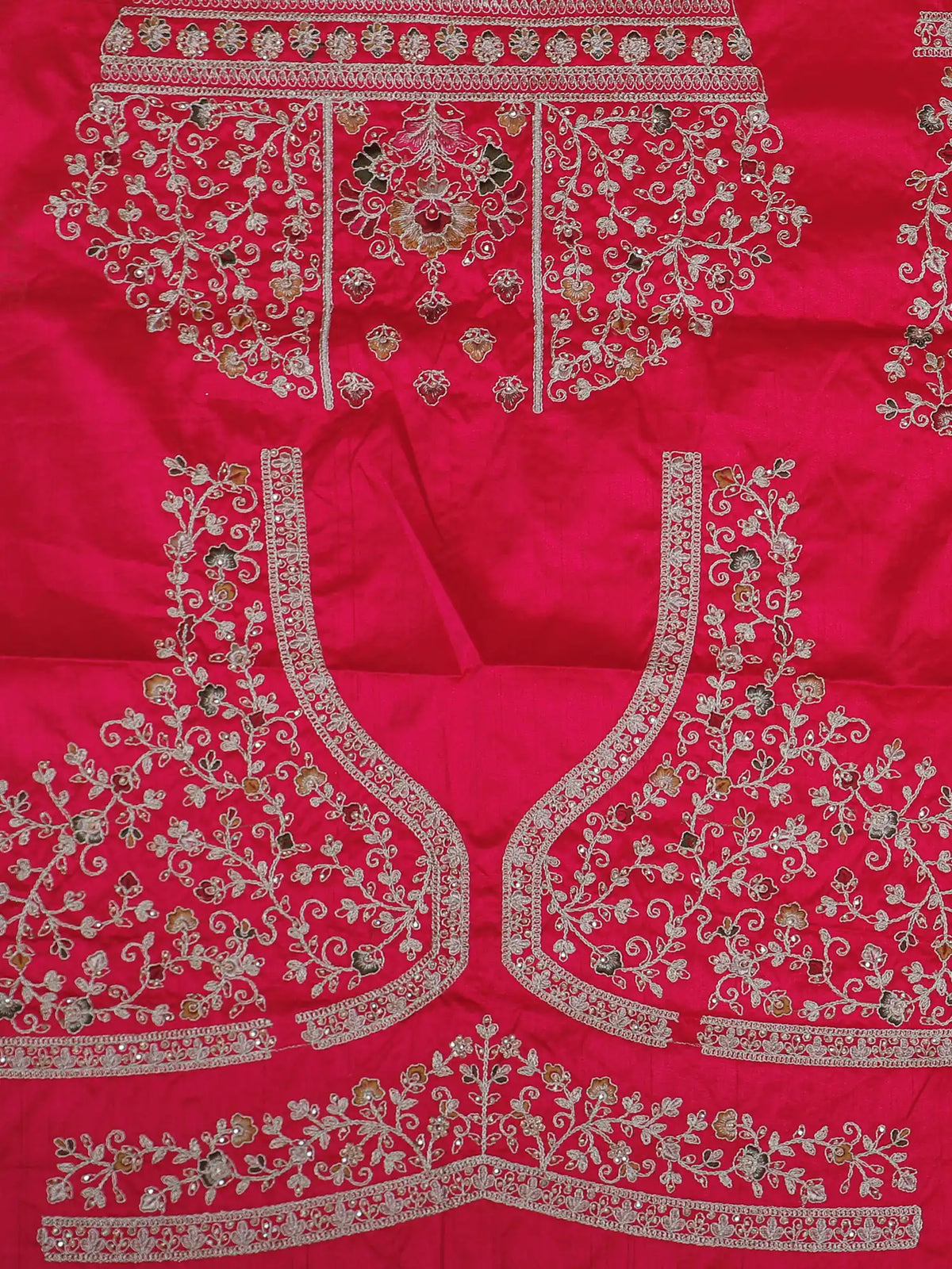 Premium Rani Pink Silk Bridal Lehenga with Grand Paisley Arch Work