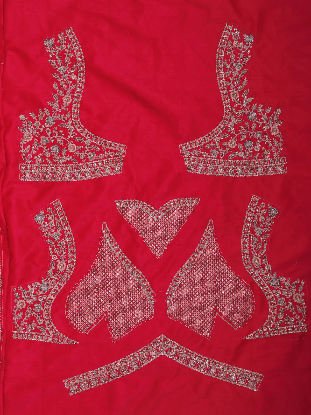 Luxury Rani Red Silk Lehenga with Doli Ceremony and Peacock Embroidery