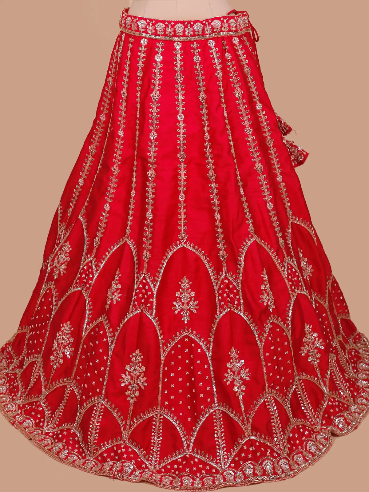 Rani Pink Silk Couture Lehenga with Regal Peplum Jacket and Tassels
