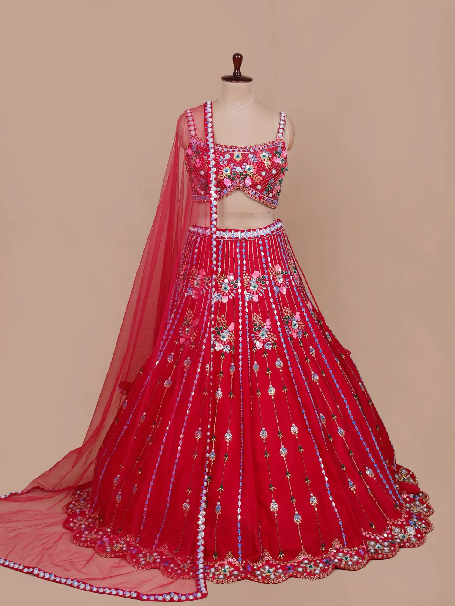Buy Designer Red Silk Bridal Lehenga Choli For Weddings And Festive Events