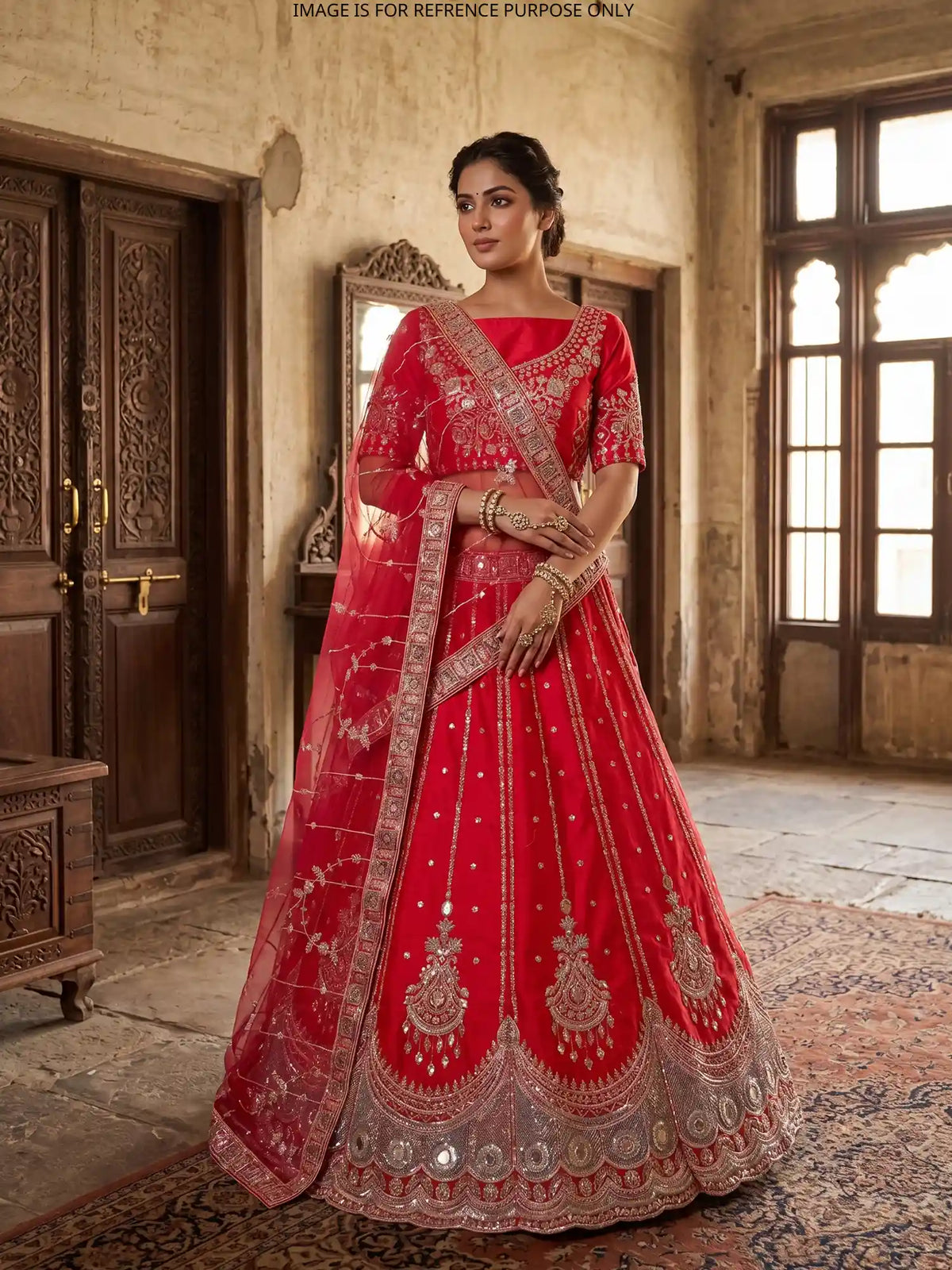 Rich Rani Silk Lehenga with Chandelier Sequin Embroidery