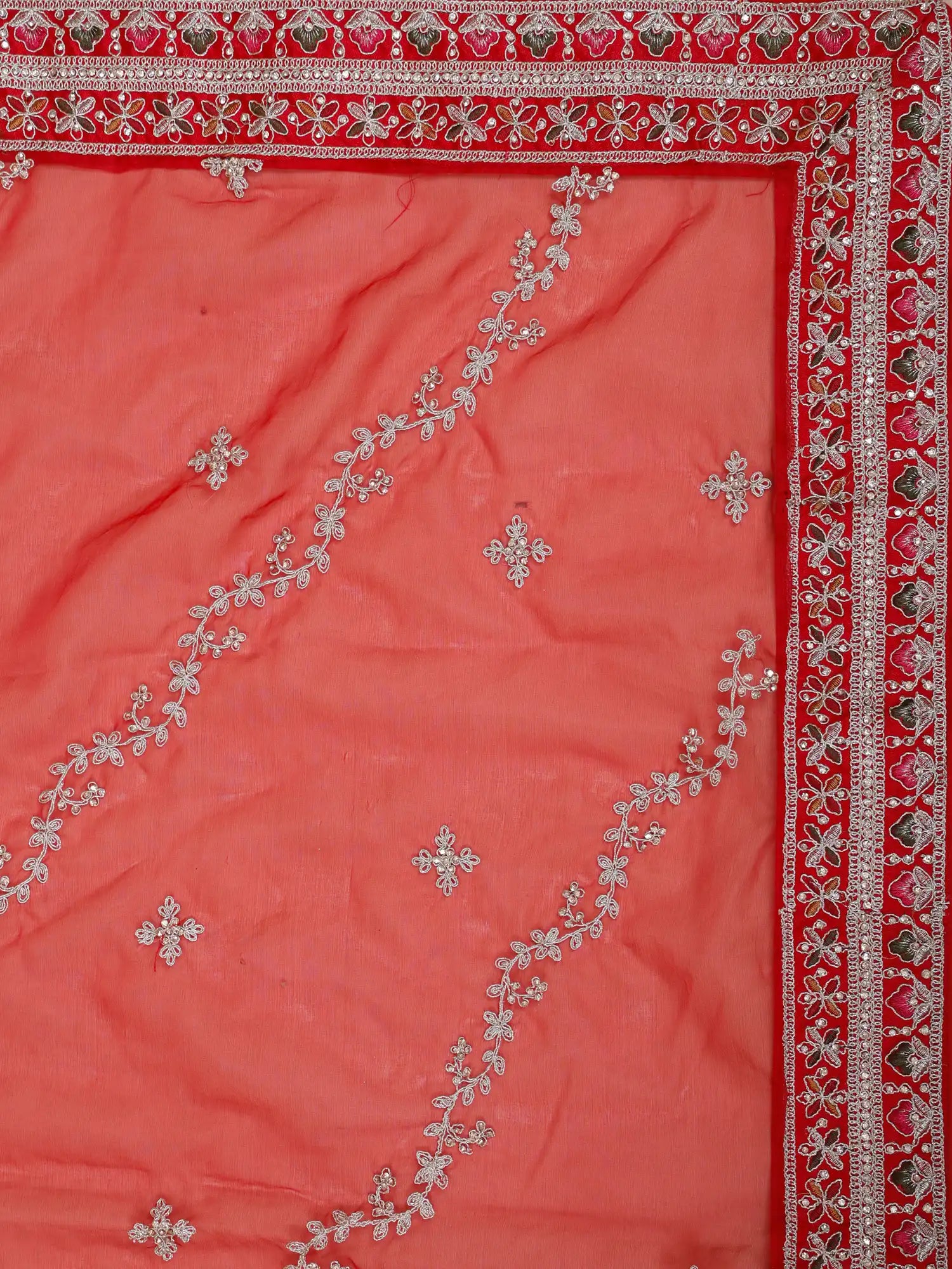 Discover Red Silk Wedding Couture Lehenga Showcasing Traditional Multi Thread Art