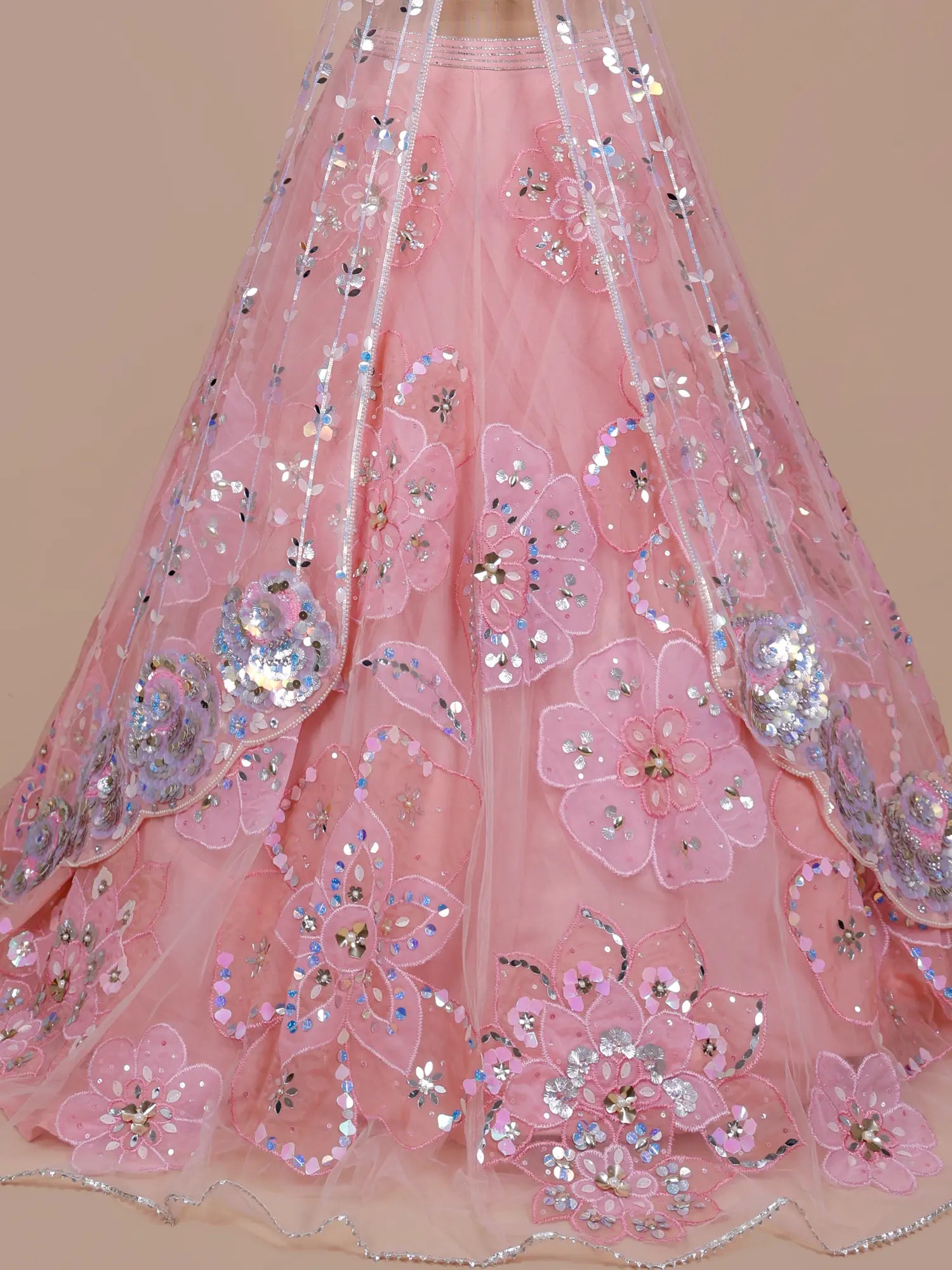 Buy Royal Blush Pink Net Lehenga With Rich Designer Work For Party Wear