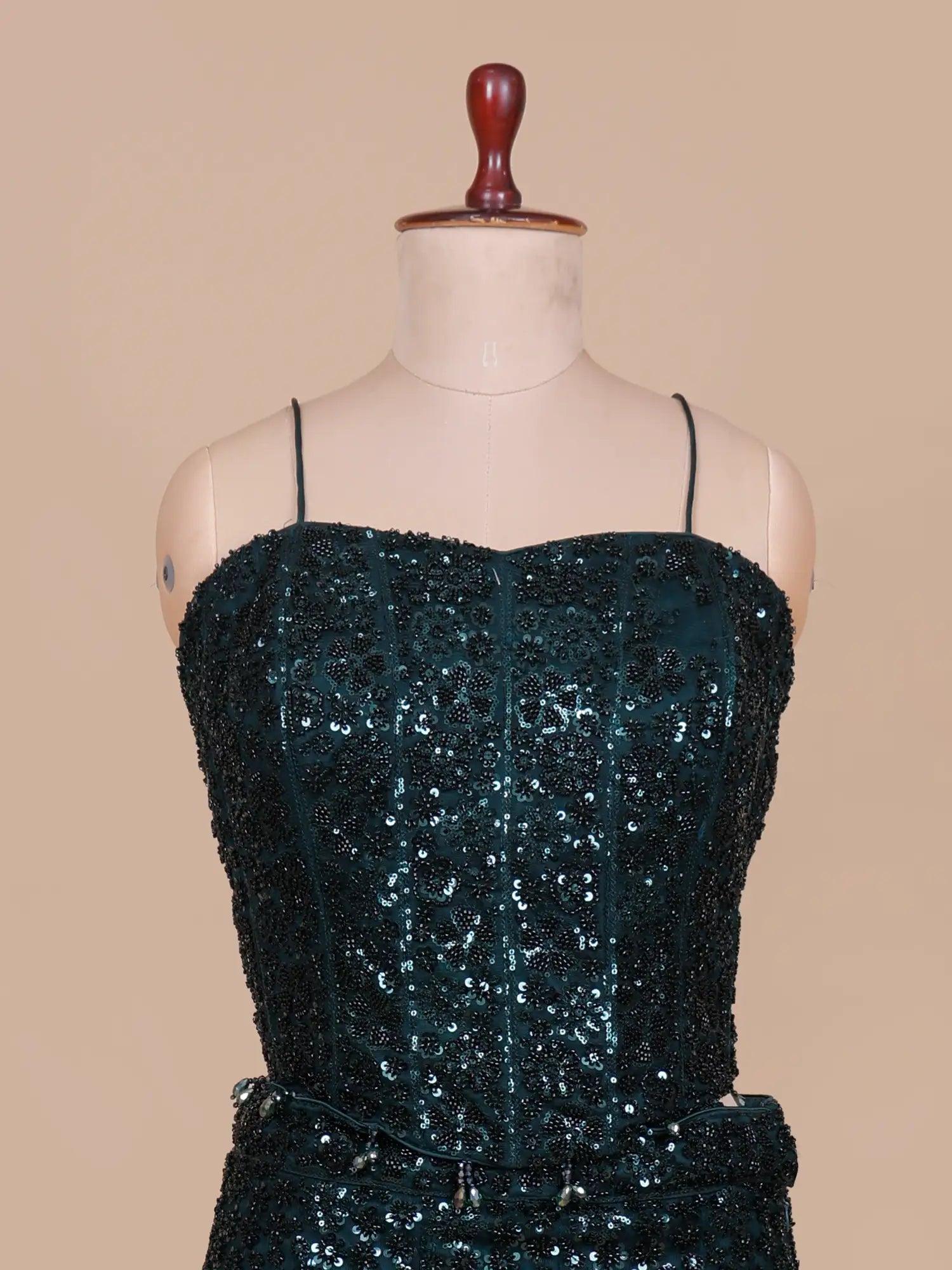 Bottle Green Designer Mermaid Lehenga Online With Couture Finish