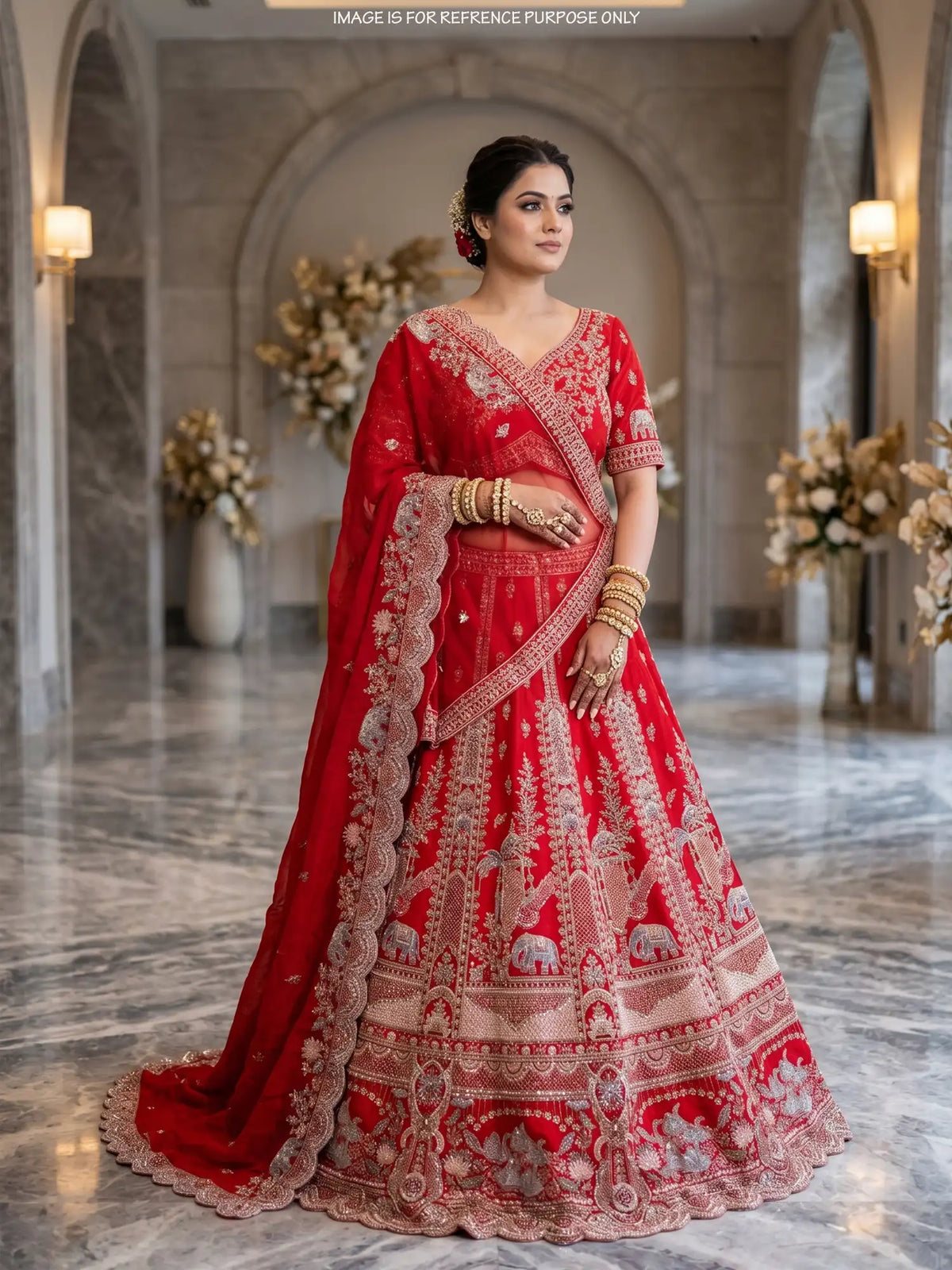 Royal Crimson Bridal Lehenga with Intricate Storytelling Embroidery