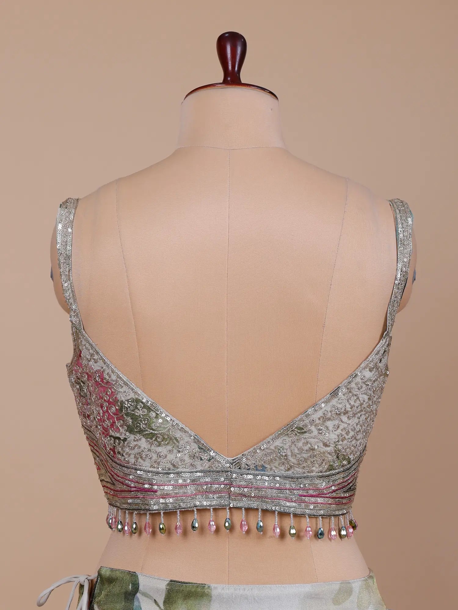 Affordable Floral Multi Color Crepe Silk Lehenga Choli