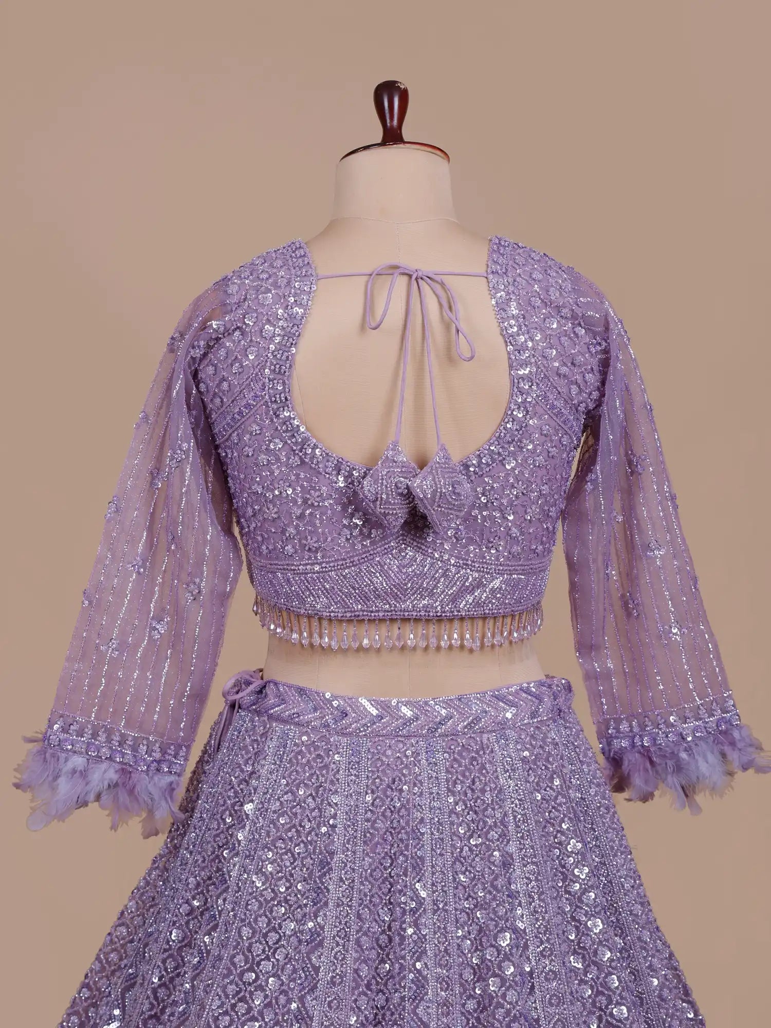 Buy Beautiful Lavender Lehenga With Beads Work For Wedding Functions