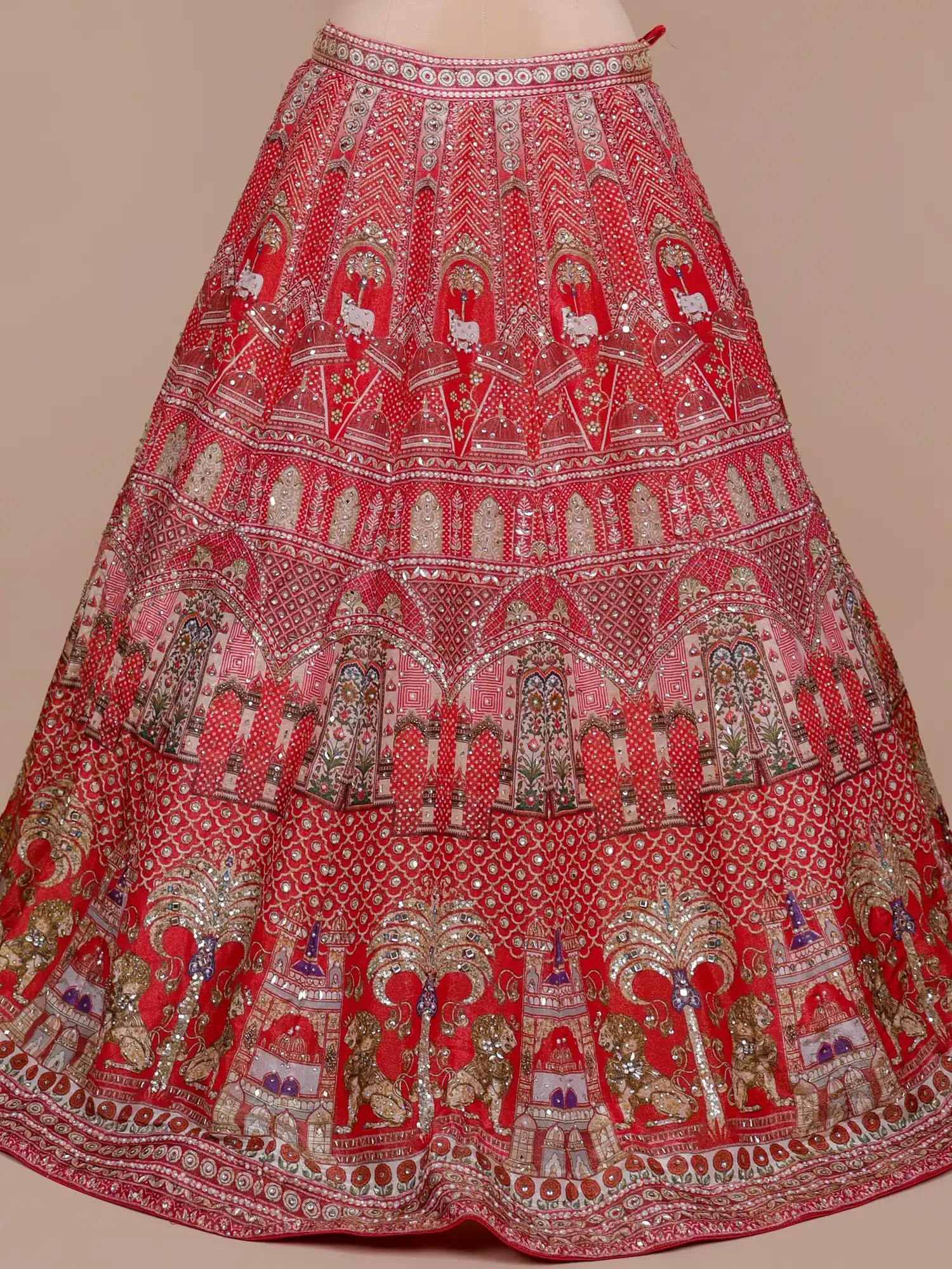 Royal Red Silk Lehenga With Premium Designer Work For Wedding Events