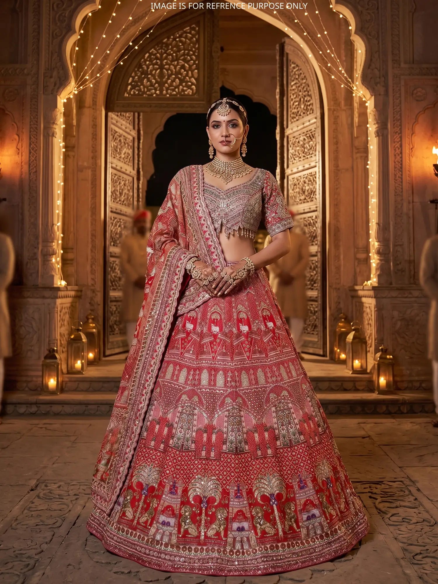 Royal Red Silk Lehenga With Premium Designer Work For Wedding Events