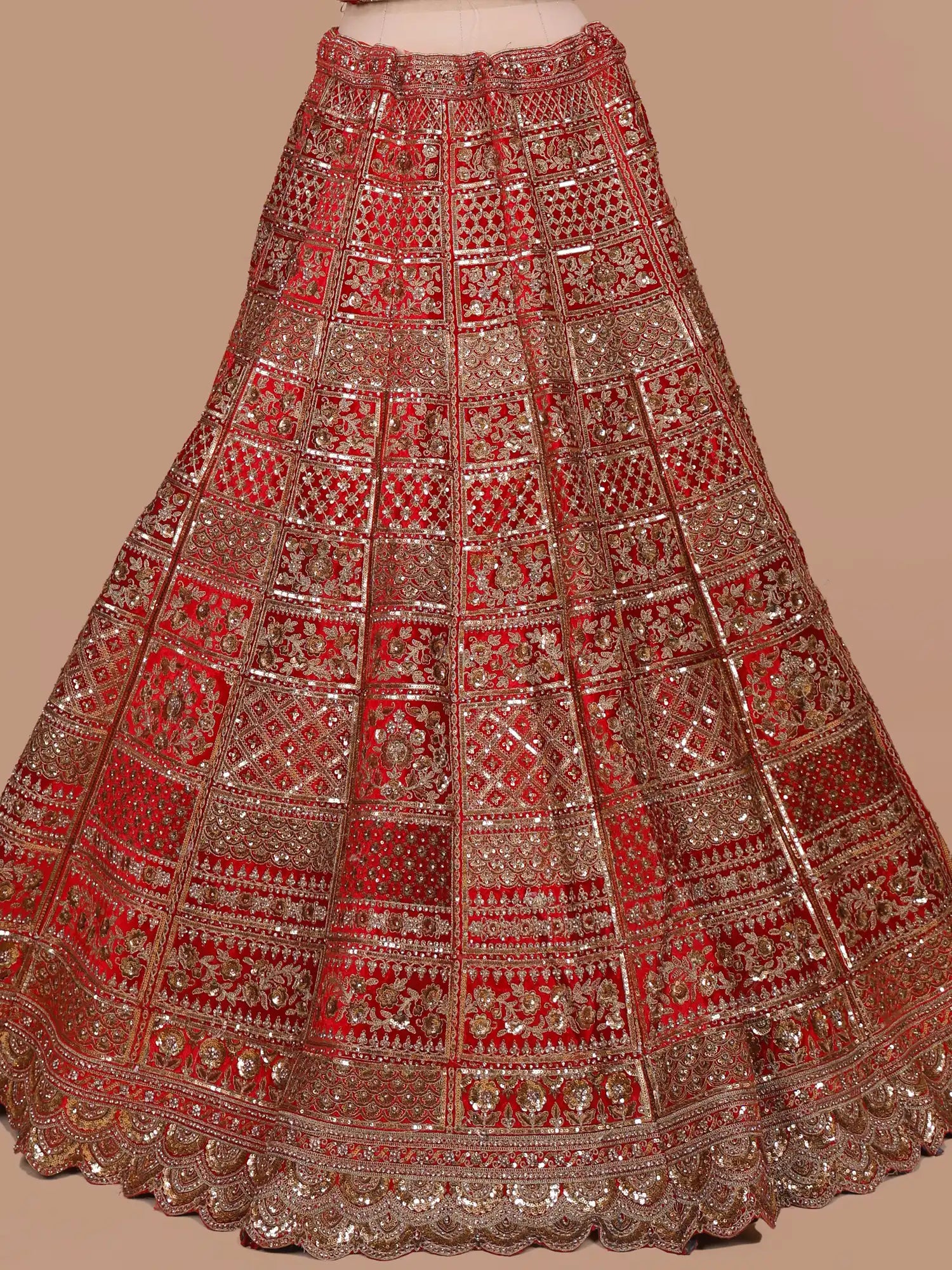 Exclusive Red Velvet Unstitched Bridal Lehenga For Grand Wedding Celebrations