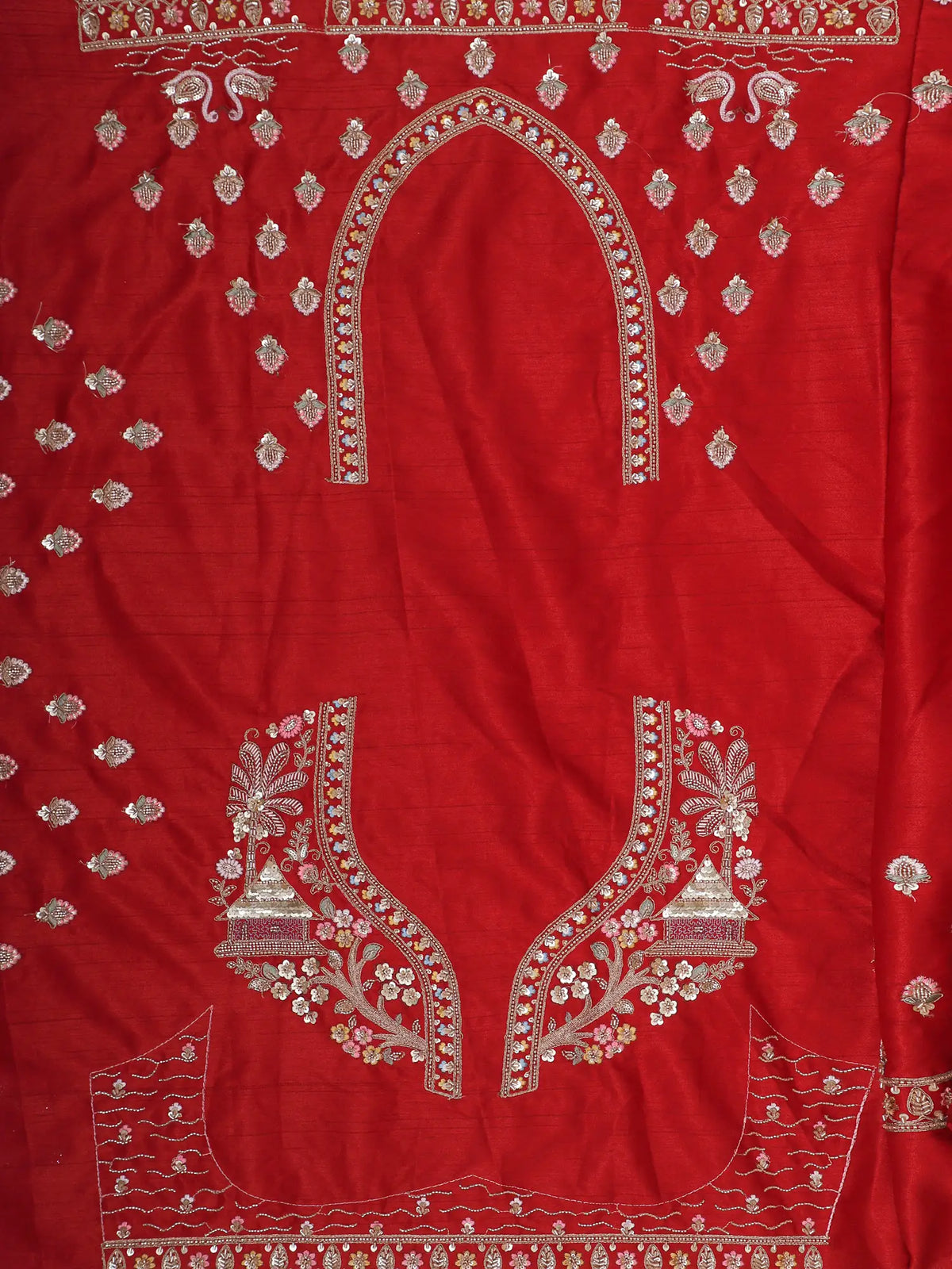 Majestic Red Silk Bridal Lehenga with Royal Elephants and Multithread  Palace Embroidery