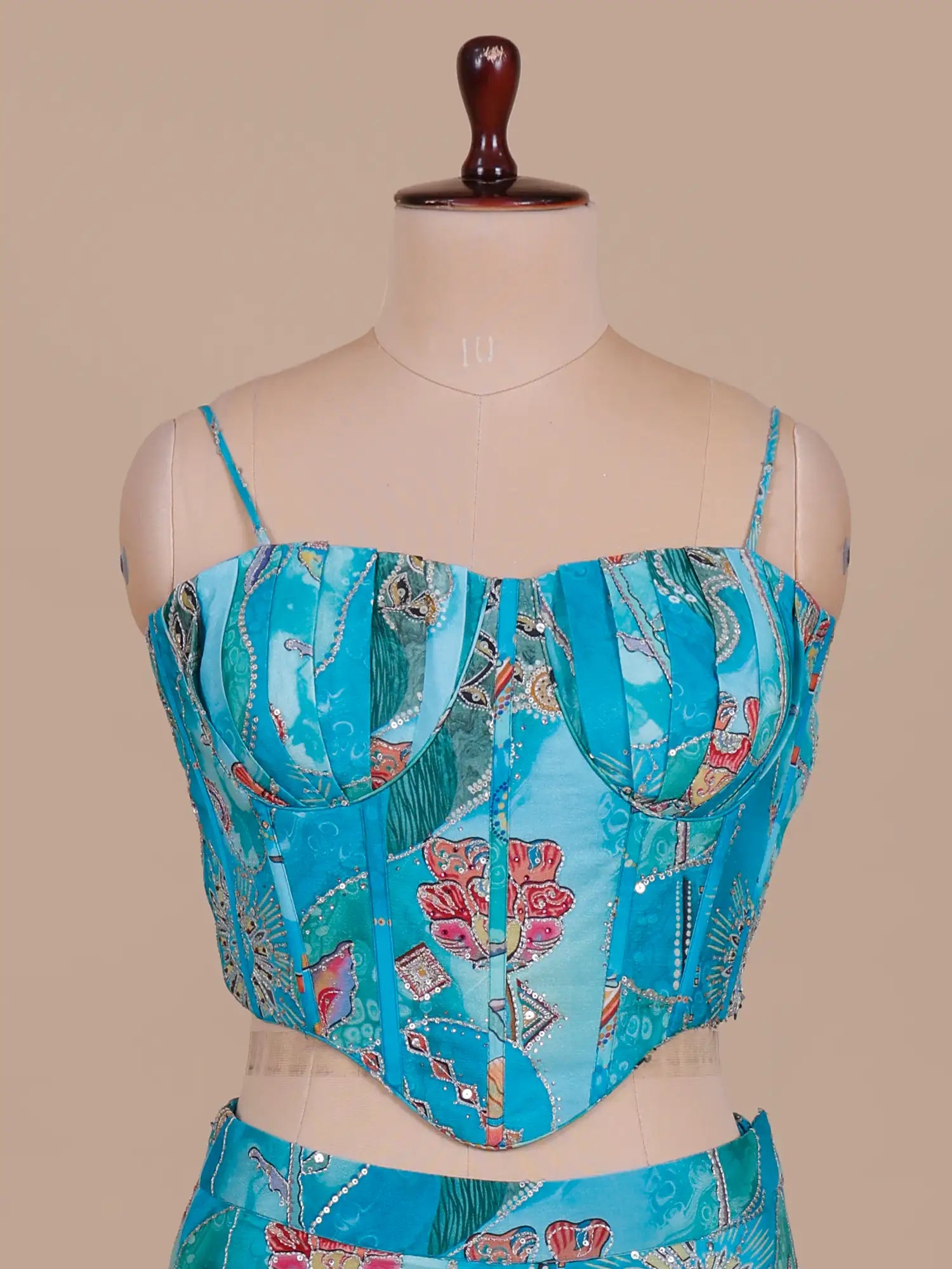 Designer Sky Blue Chinon Party Wear Lehenga With Sequins Work