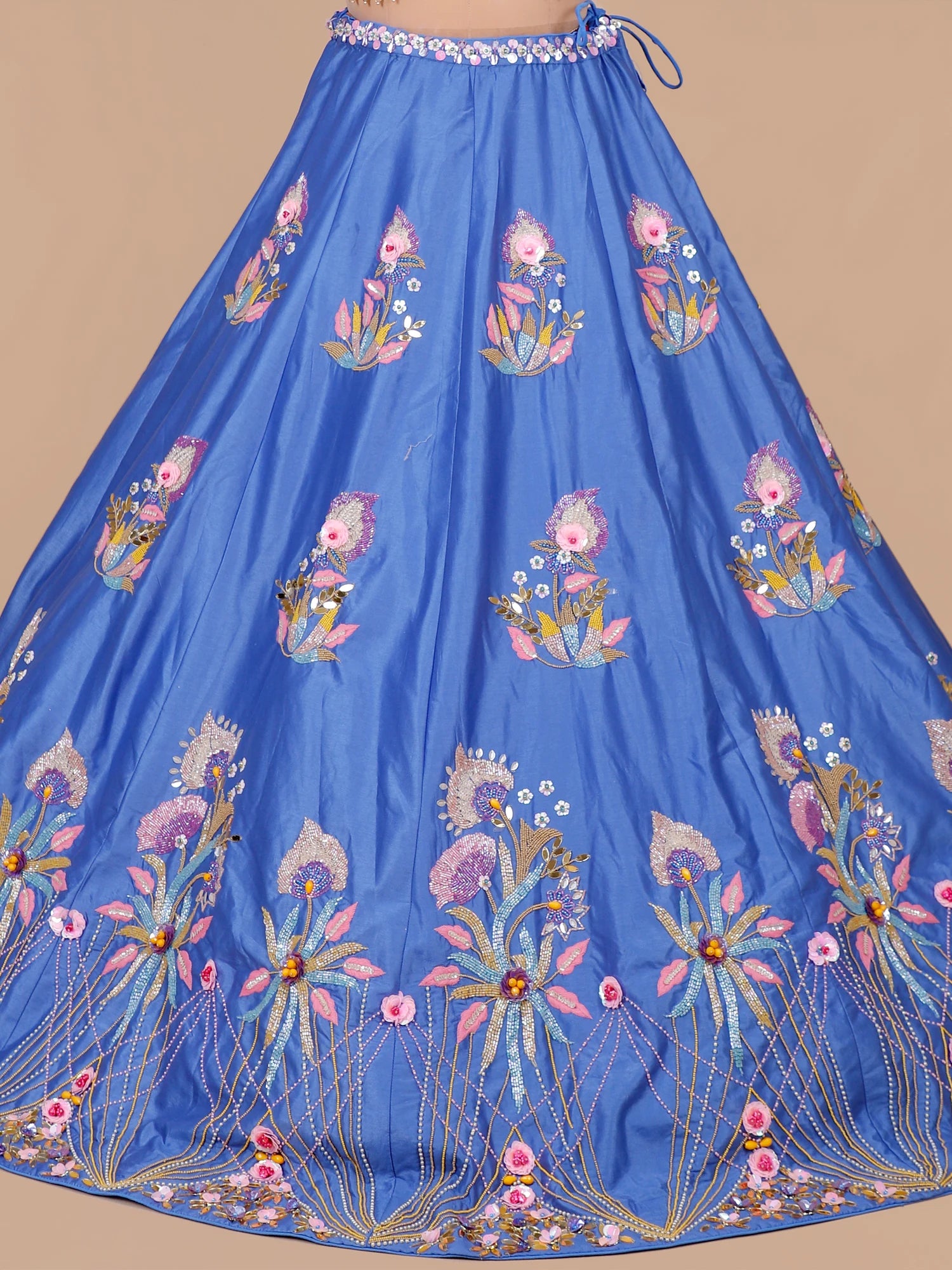 Designer Shahnoor Royal Blue Silk lehenga for wedding