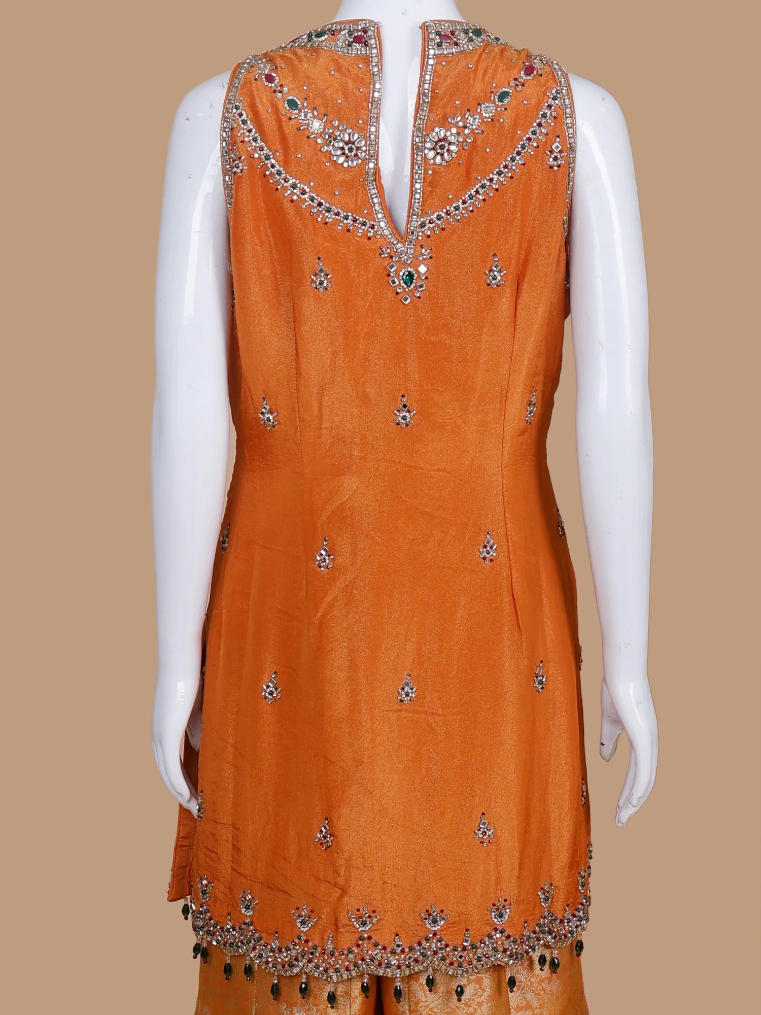 Buy Rust Orange Banarasi Designer Palazzo Suit For Luxury Indian Style