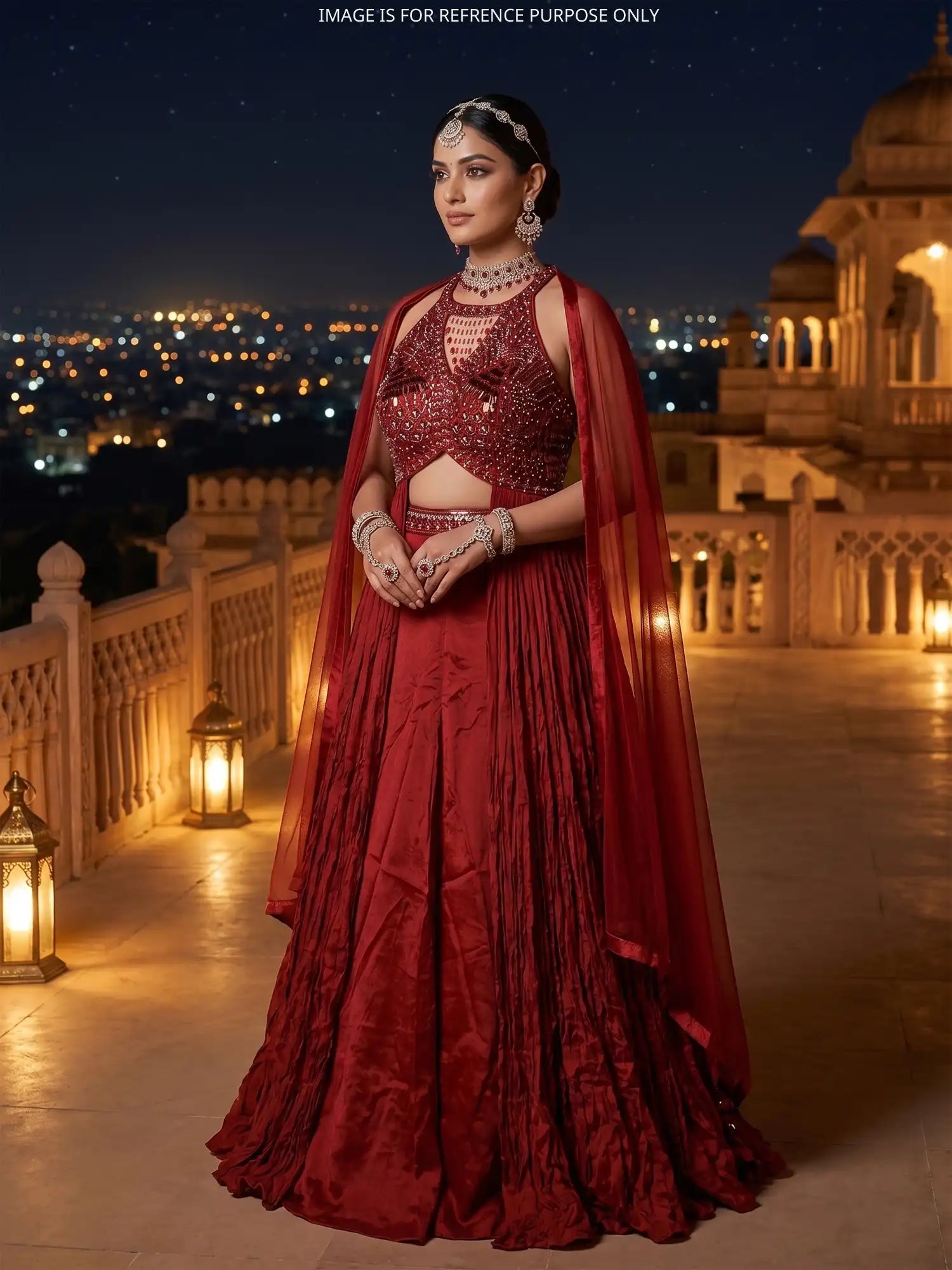 Shop New Arrival Red Pre Draped Saree For Parties