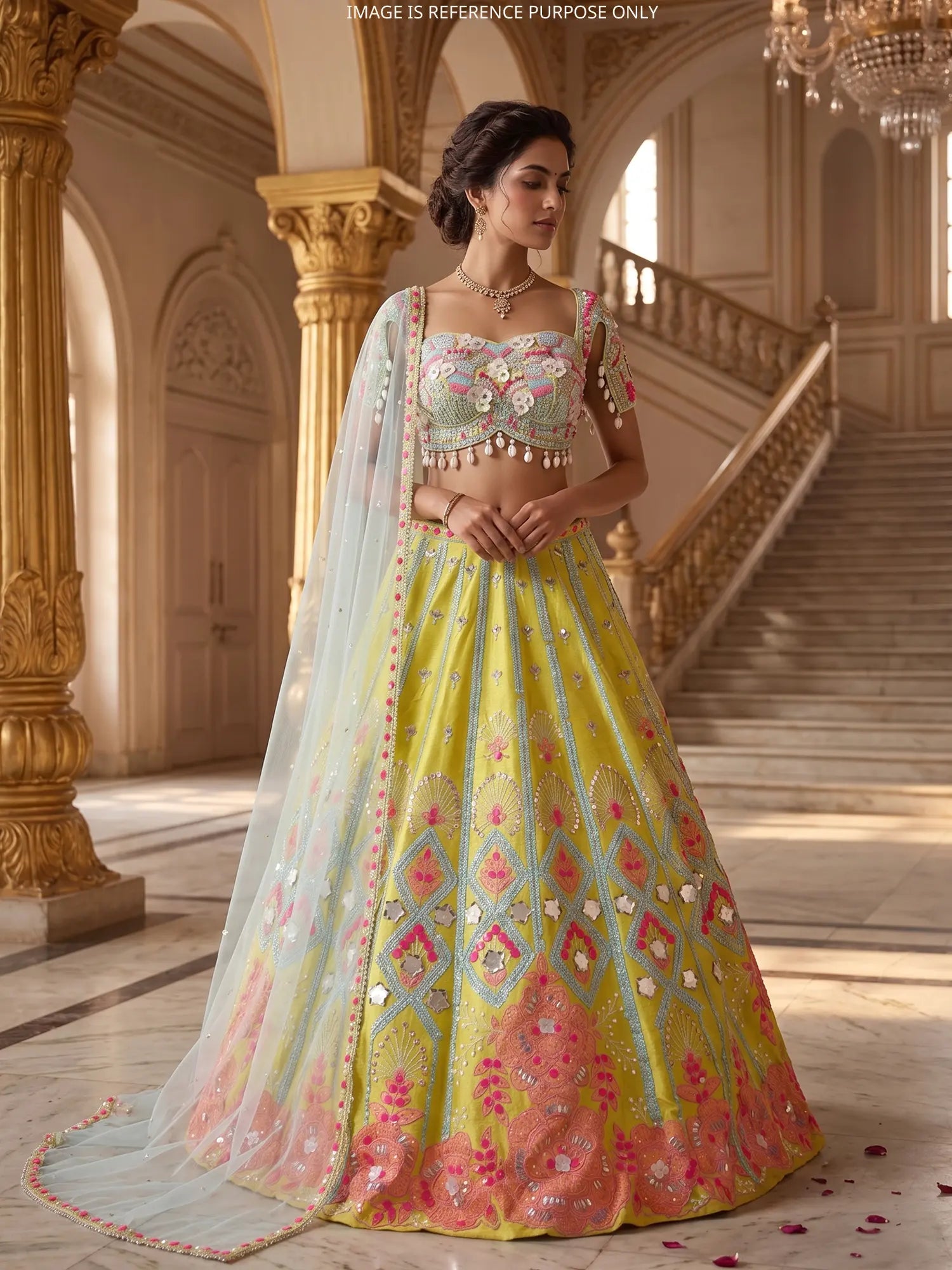 Shop Yellow PDP-Inspired Designer Silk Lehenga Crafted for Style