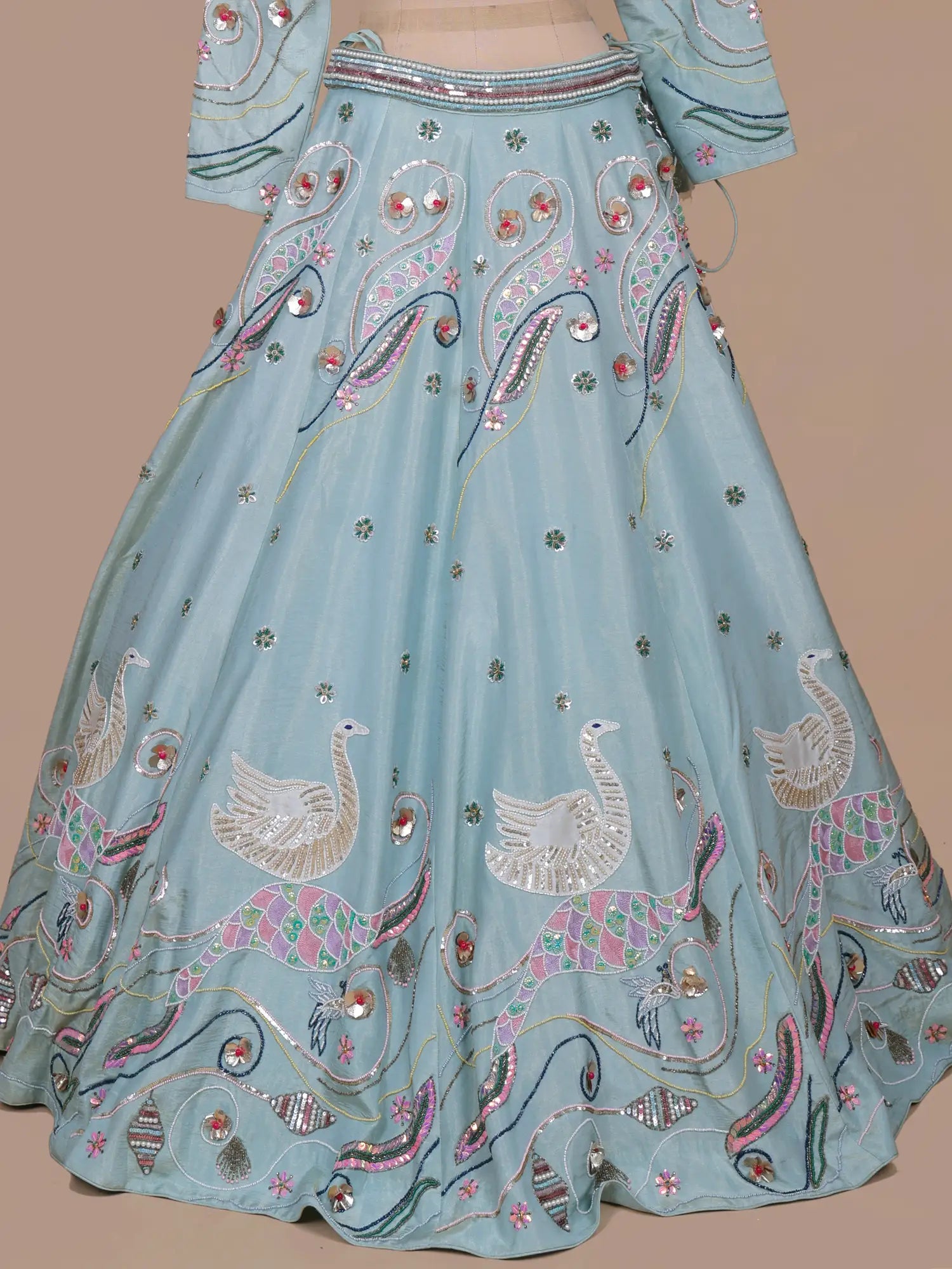 Discover Elite Sky Blue Designer Lehenga Crafted Regal Charm