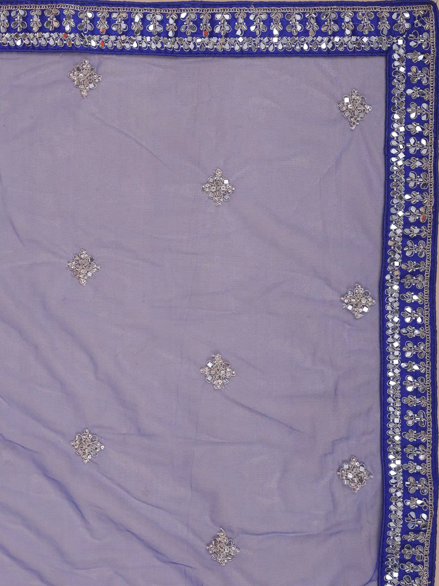 Choose Regal Royal Blue Silk Lehenga Choli In Mirror Moti Work