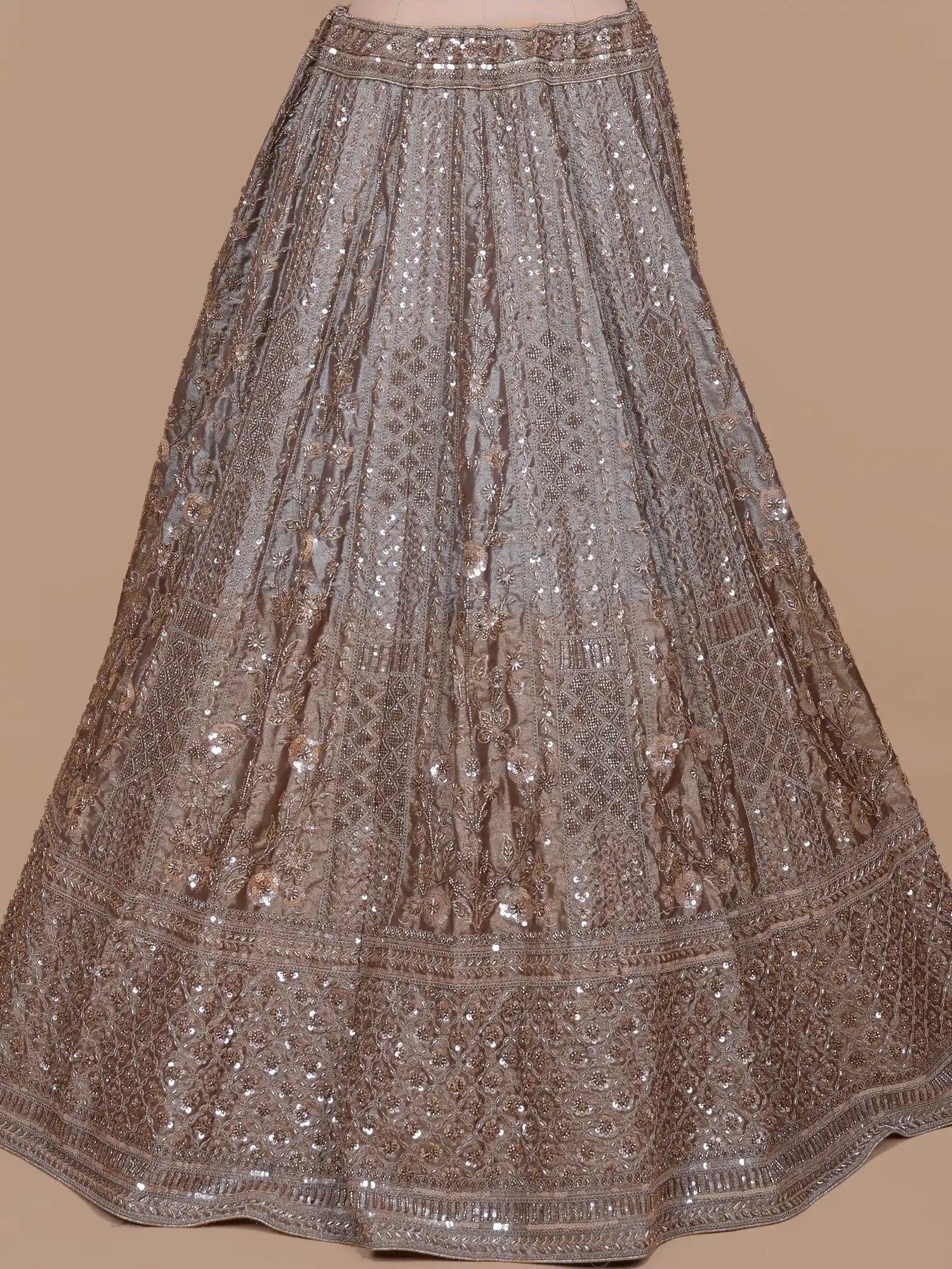 Rare Edit Dual Tone Silk Lehenga In Cut Dana Sequin Detailing