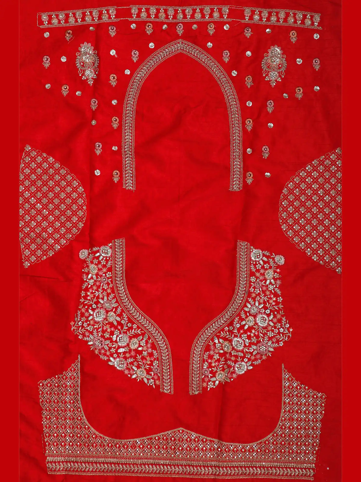 Regal Silk Bridal Lehenga with Blue Peacock and Portrait Embroidery