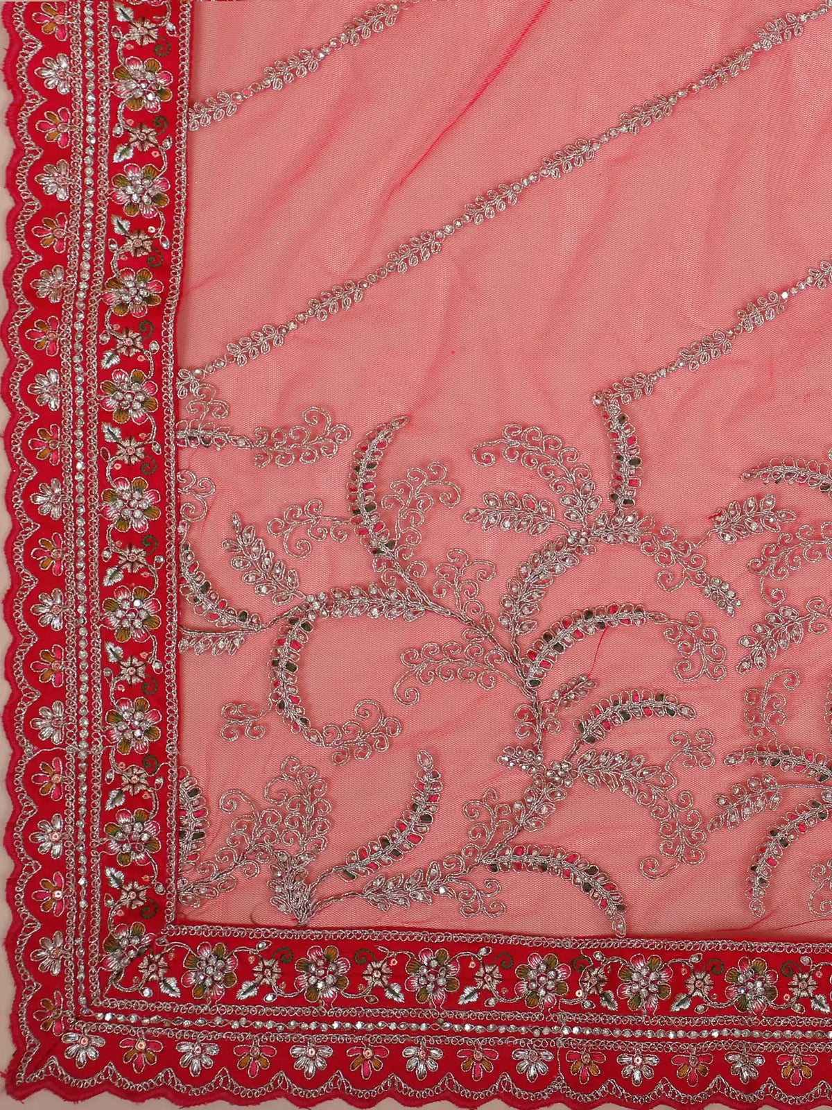 Premium Crimson Silk Wedding Lehenga Featuring Bird and Elephant Embroidery