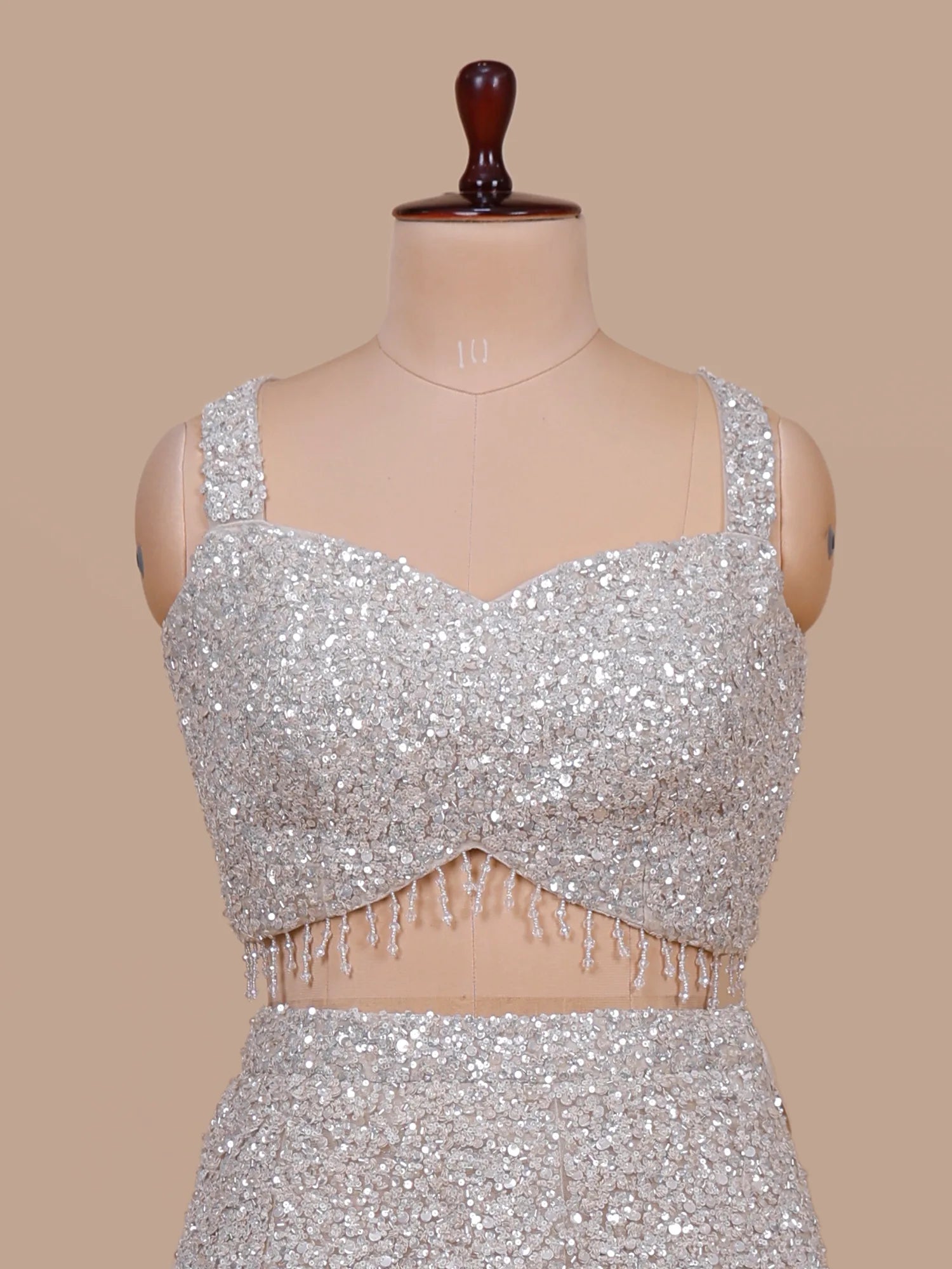 Silver Net Sequin Work Party Wear Lehenga Choli