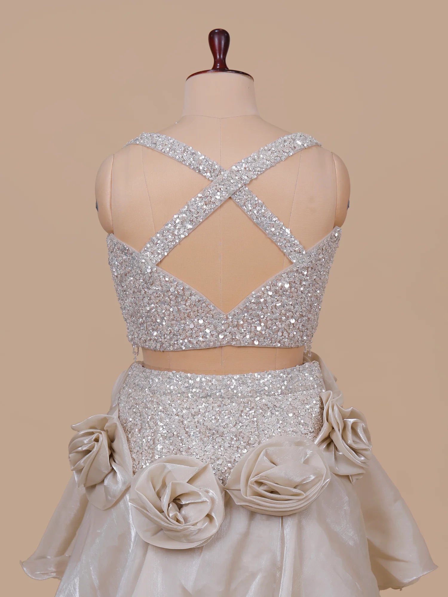 Silver Net Sequin Work Party Wear Lehenga Choli