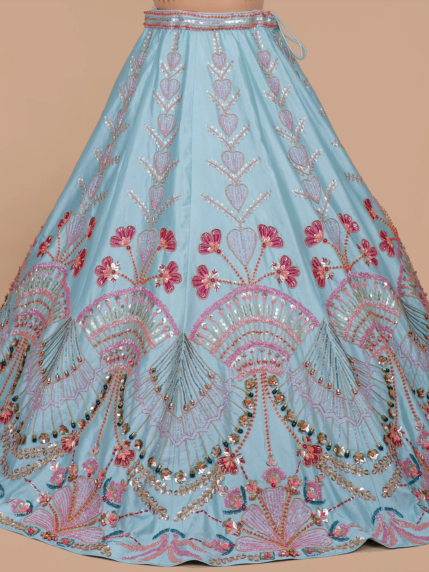 Sky Blue Party Wear Lehenga with Premium Sequin Detailing