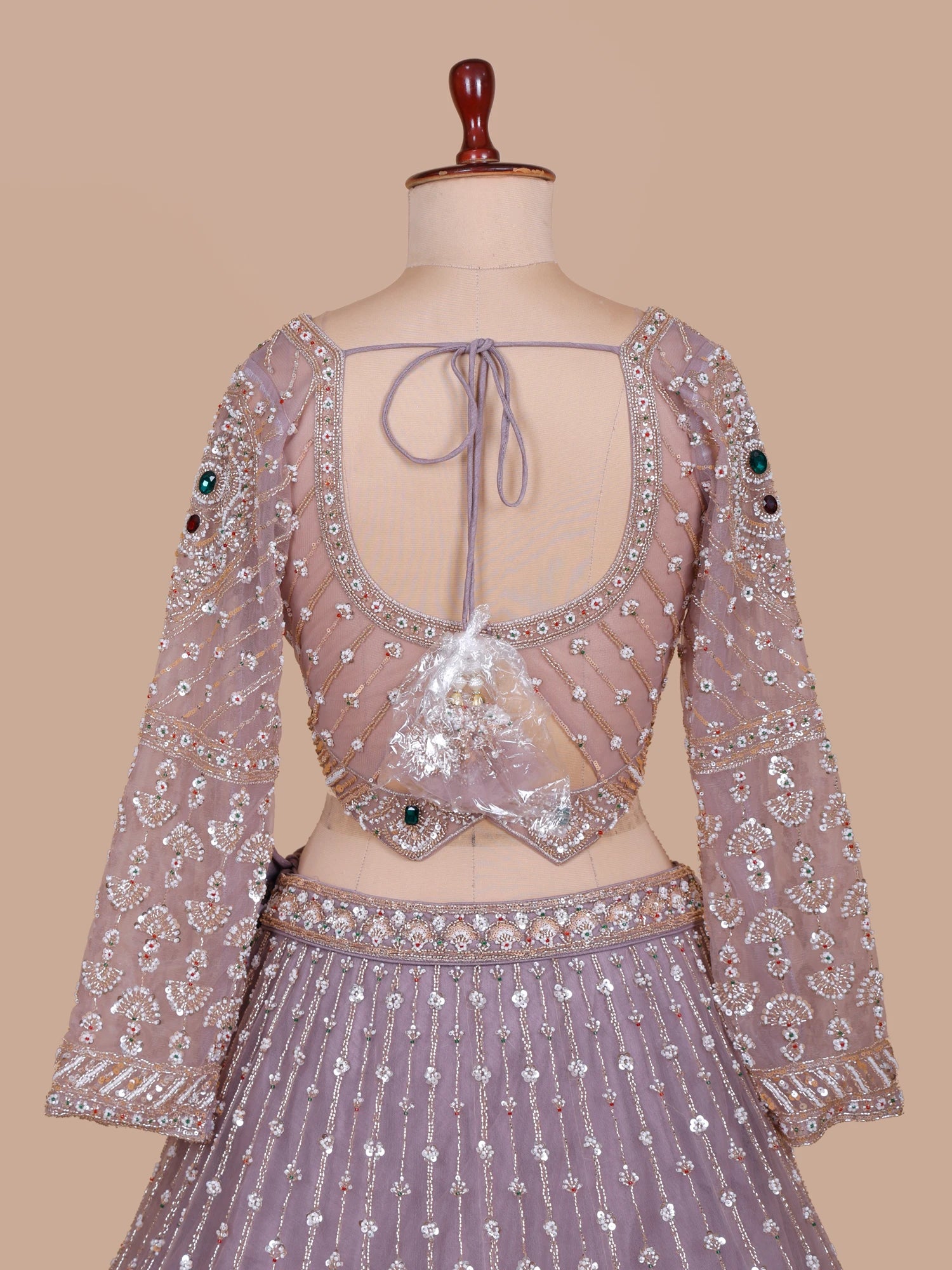 Get Luxury Onion Pink Designer Lehenga Adorned With Stone Sequin Work