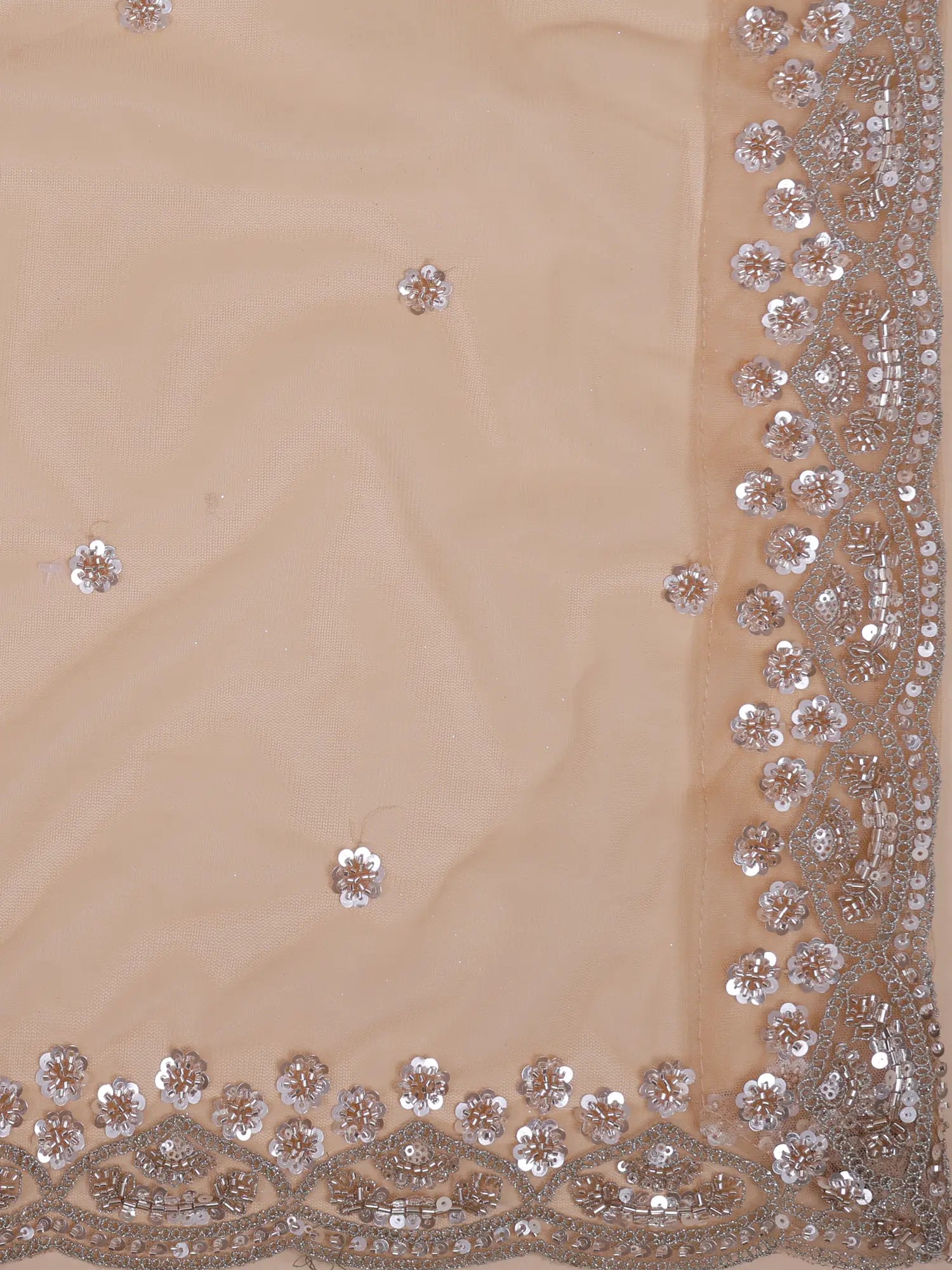 Buy Stunning Champagne Net Lehenga Online With Elegant Designer Handwork