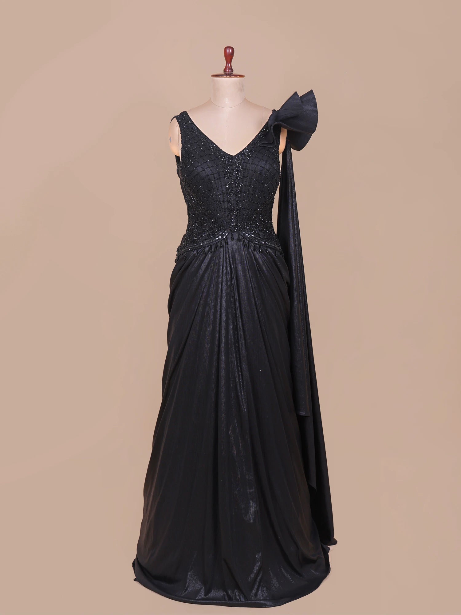Shop Majestic Black Indo Western Designer Lehenga Crafted in Imported Lycra Fabric