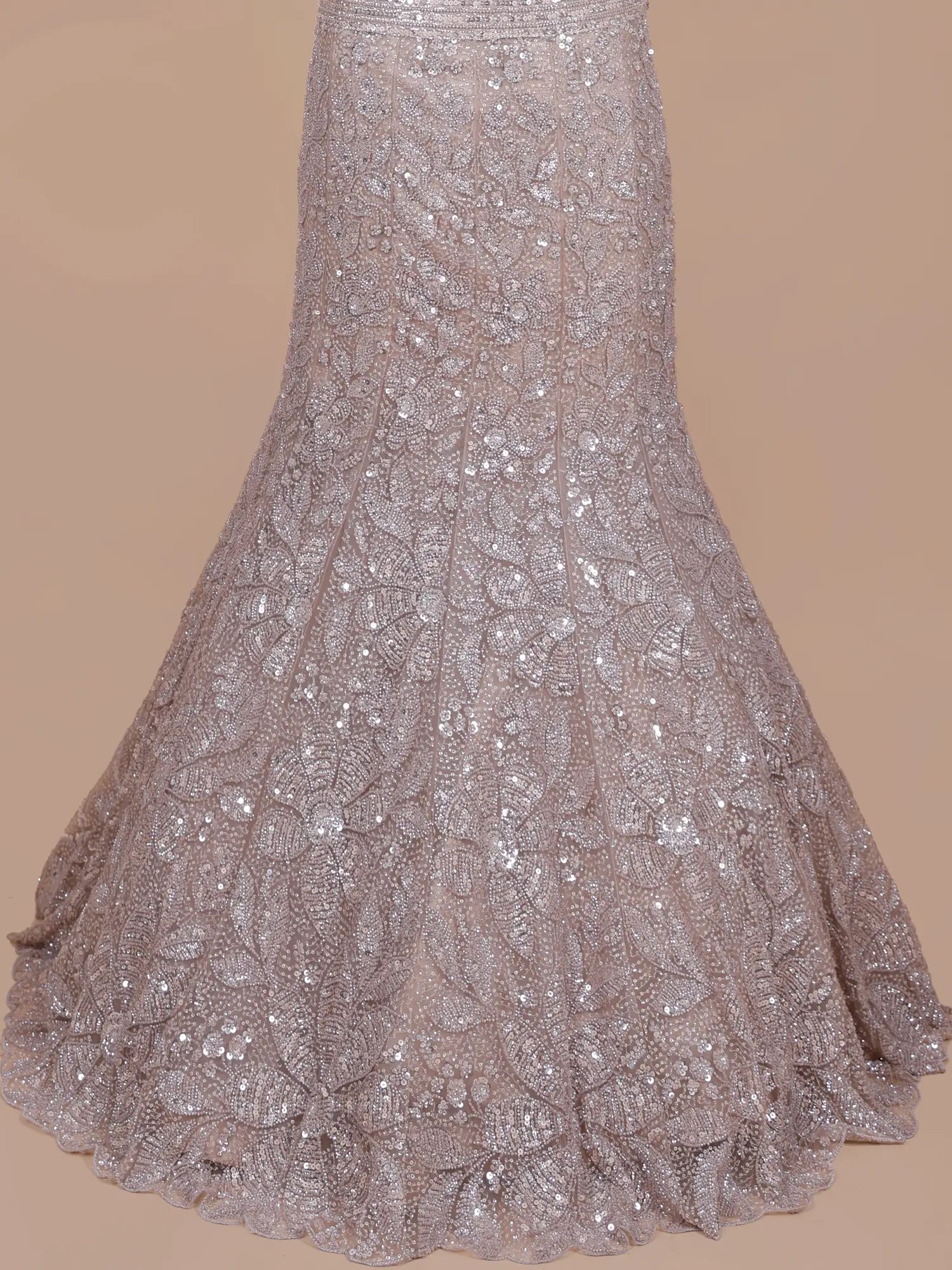 Champagne Mermaid Couture Lehenga With Elegant Handwork